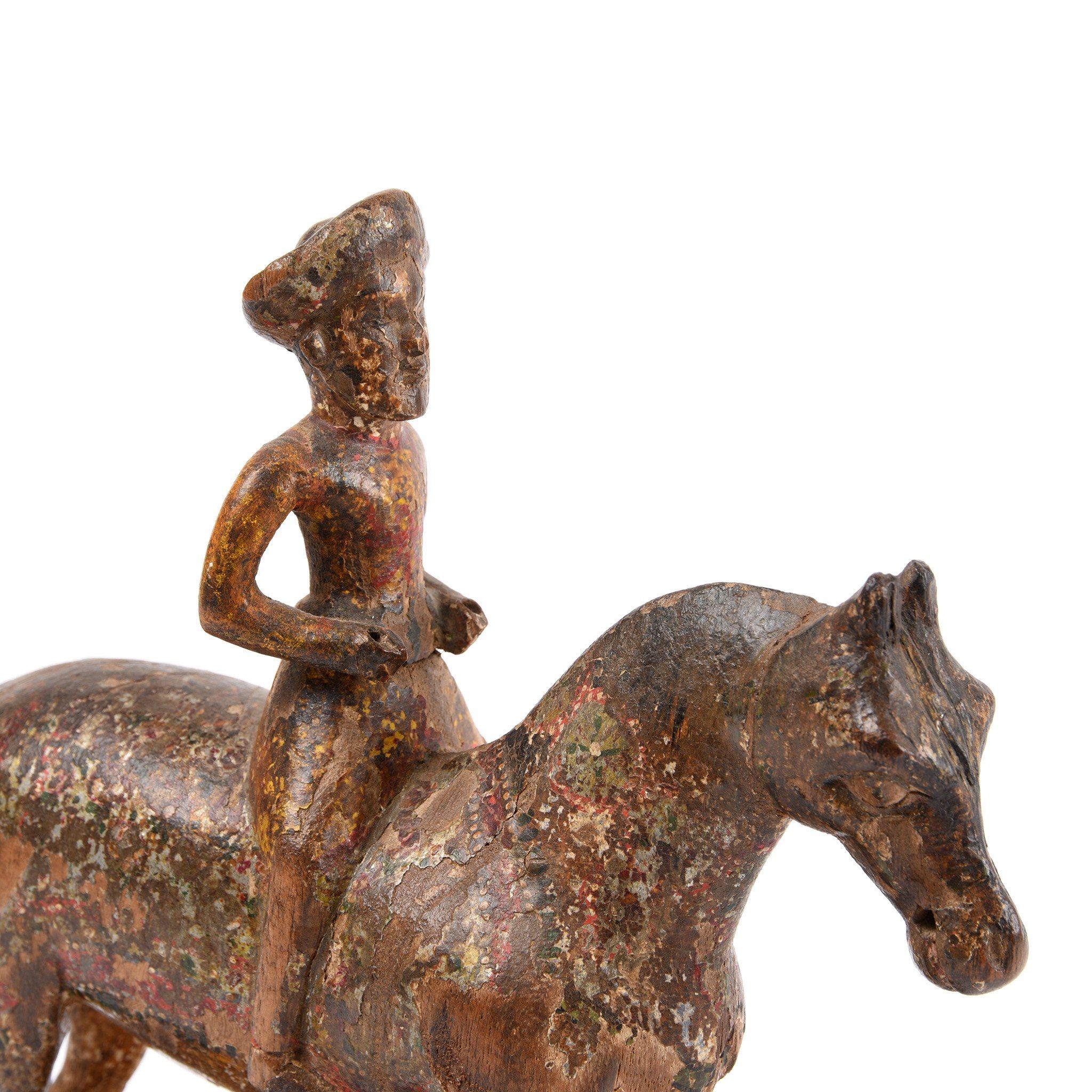 Wooden Painted Horse Wheeltoy - 19thC - Image 3