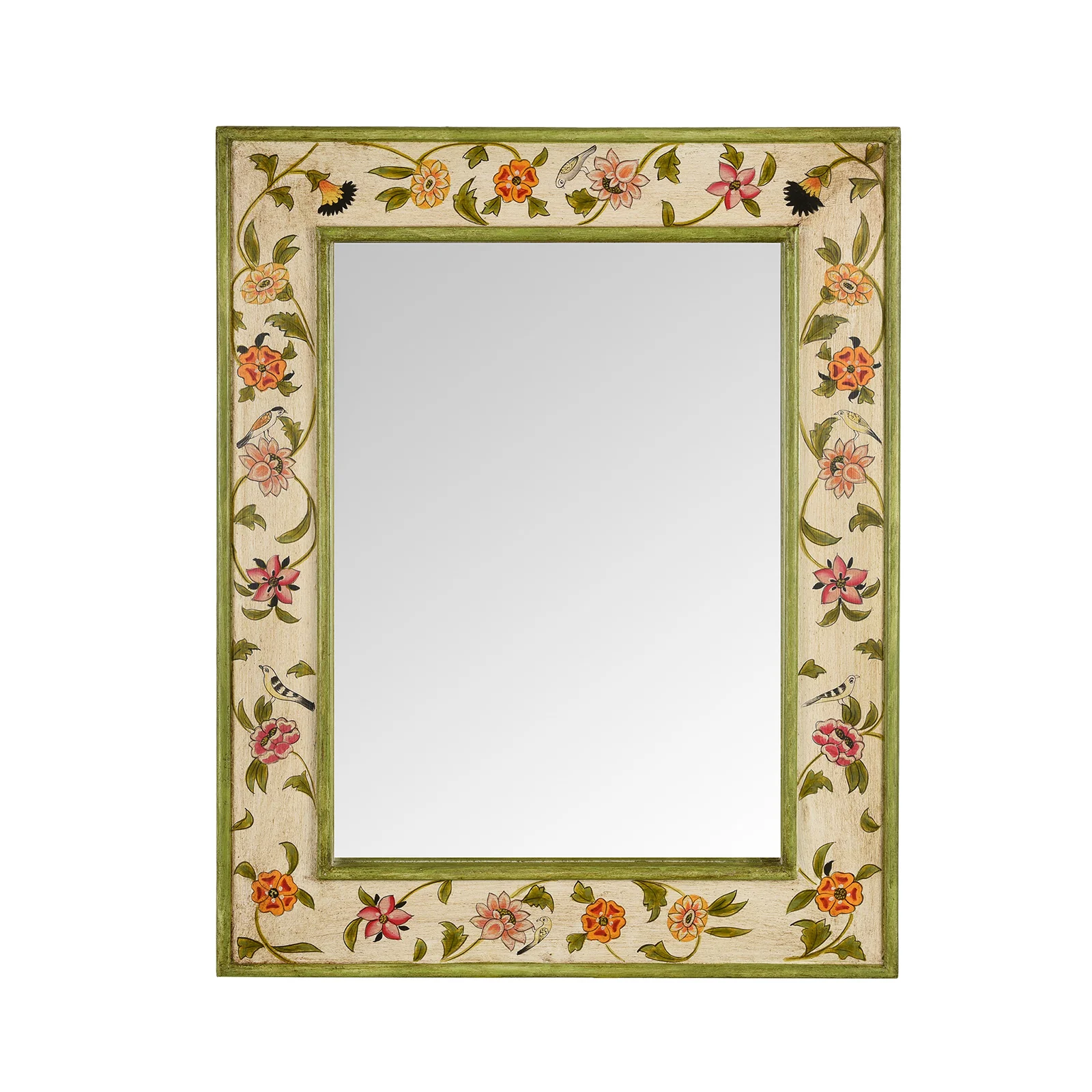 Hand Painted Chintz Style Mirror From Rajasthan - Image 5