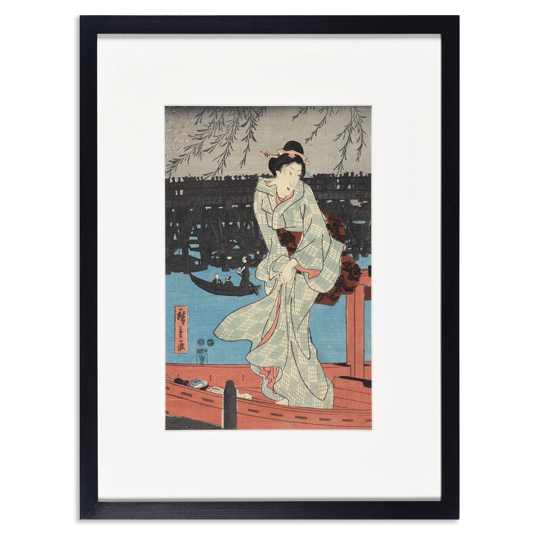 Old Woodblock Print by Hiroshige - 19thC - Image 8