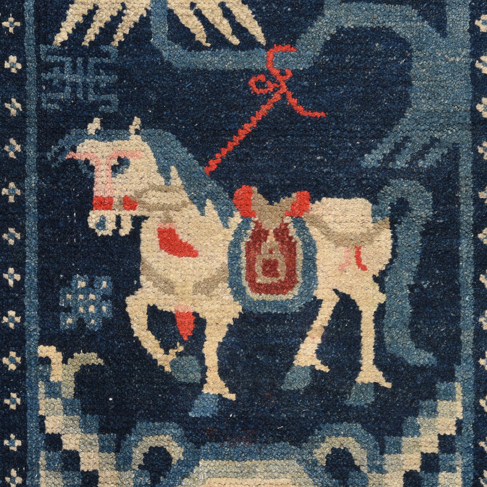 Blue Tibetan Saddle Rug - Ca 1920's - Image 2