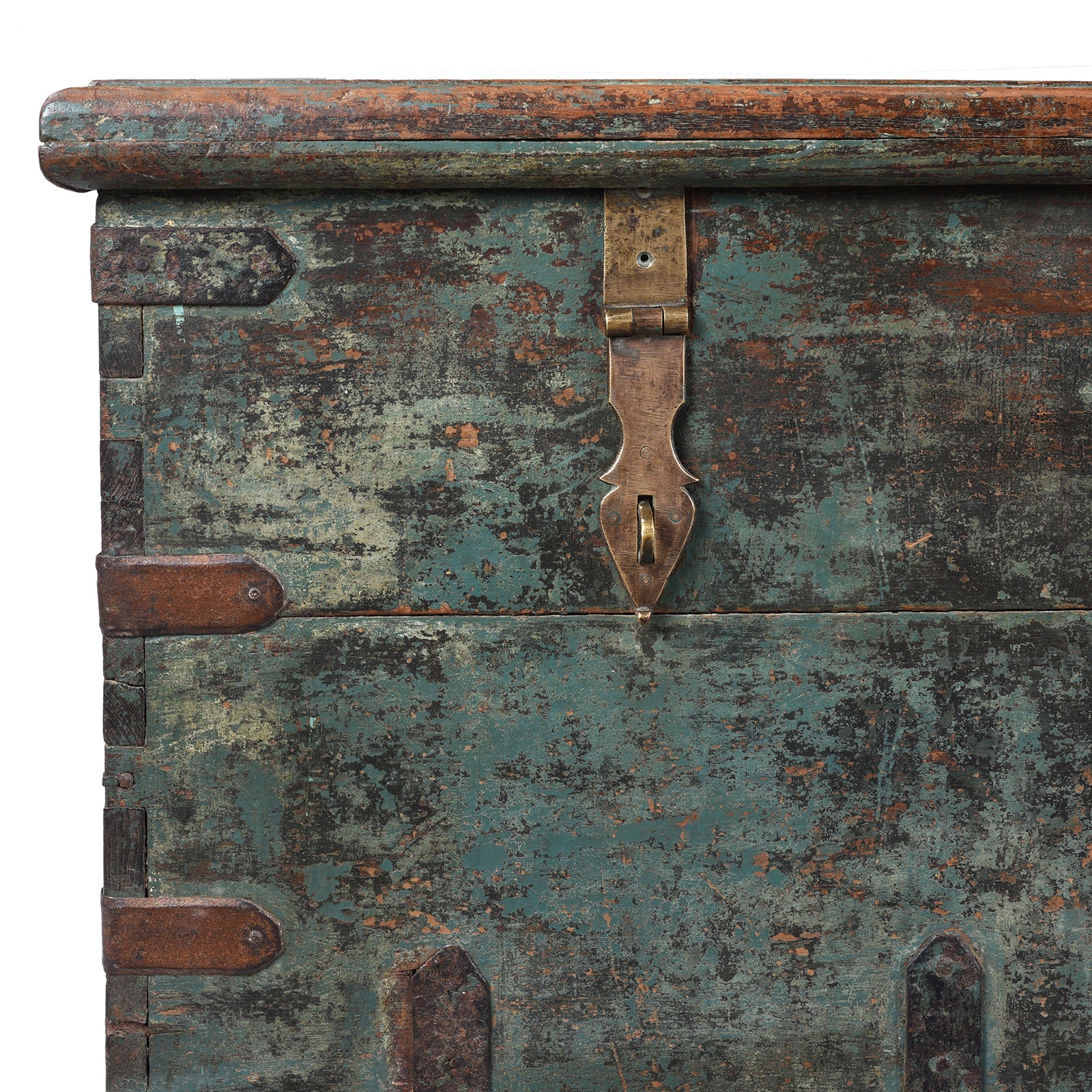 Painted Teak Chest From Gujarat - 19th Century - Image 2