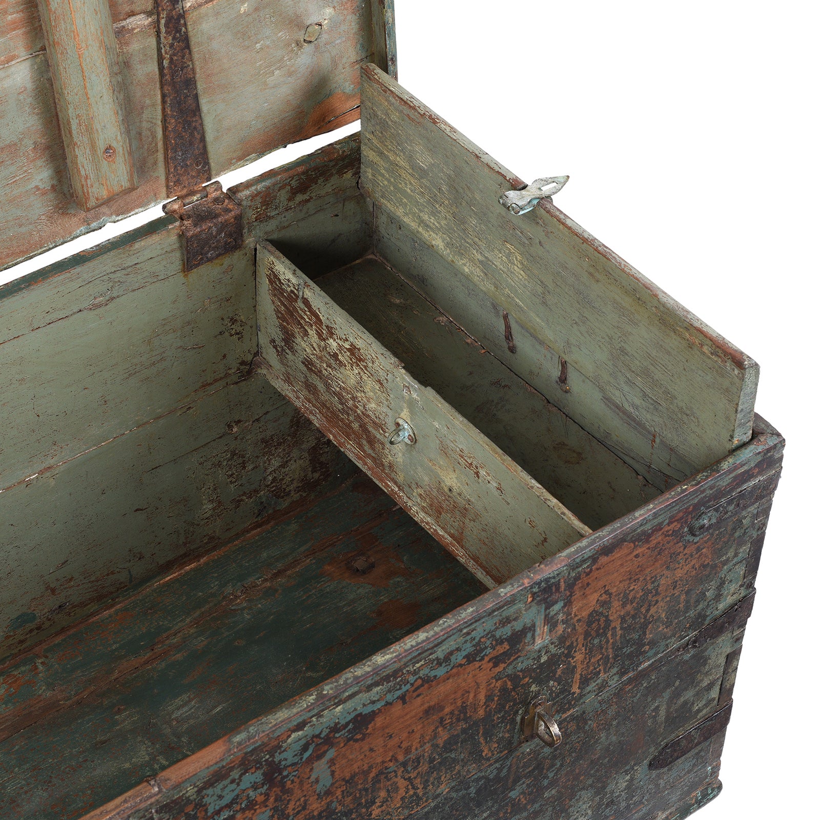 Painted Teak Chest From Gujarat - 19th Century - Image 3