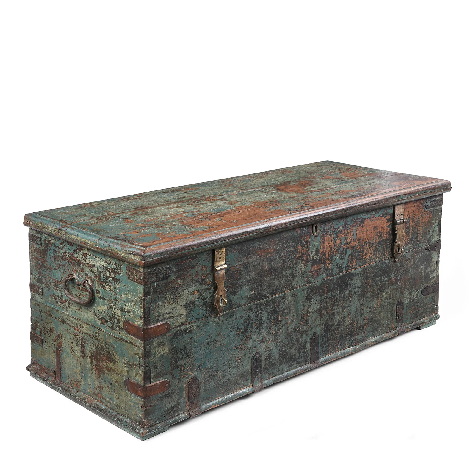 Painted Teak Chest From Gujarat - 19th Century - Image 6