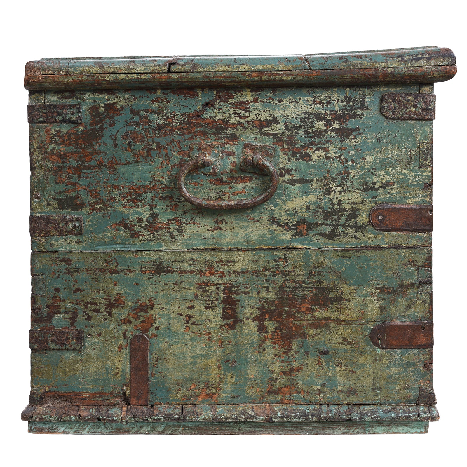 Painted Teak Chest From Gujarat - 19th Century - Image 8