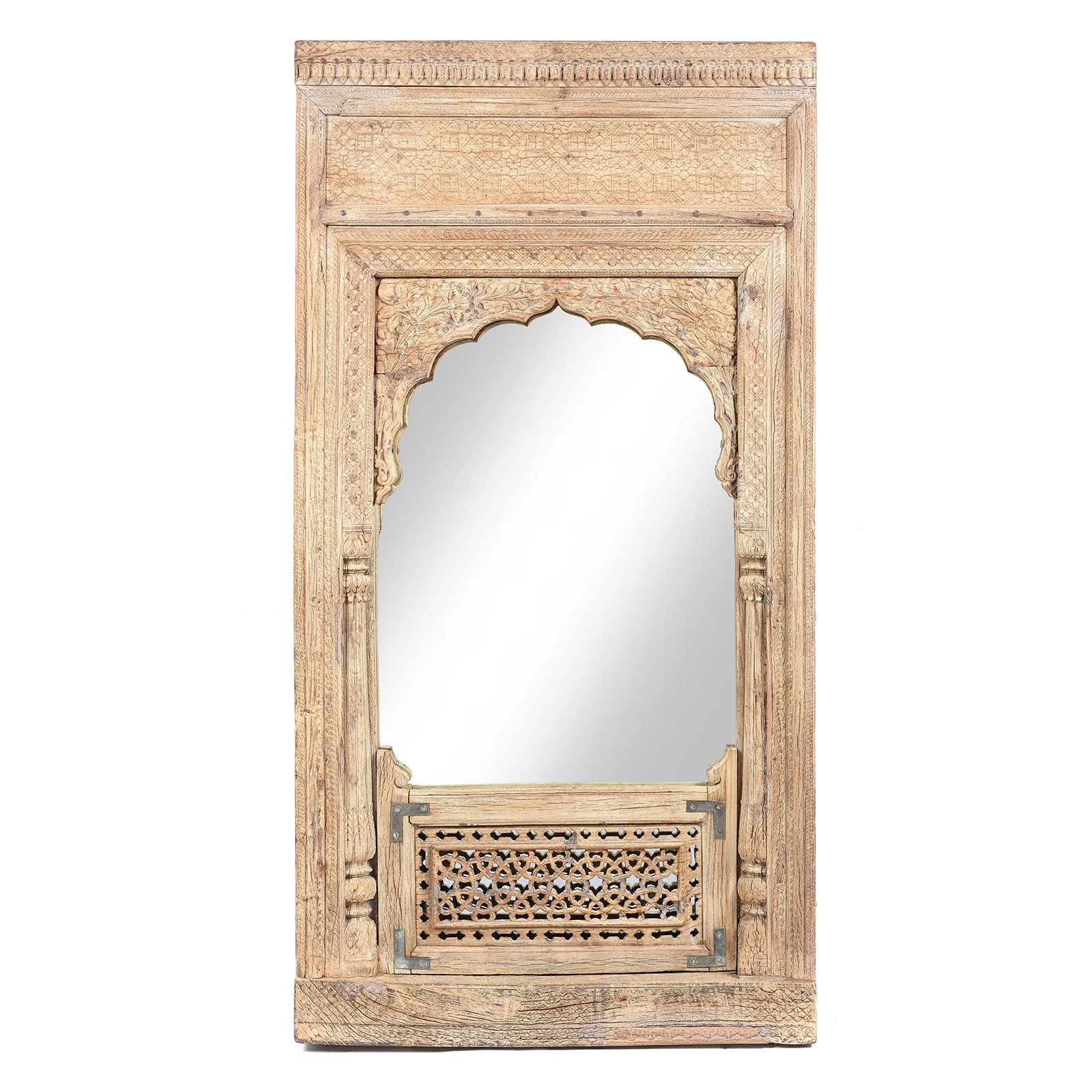 Indian Mirror Made From An Old Rosewood Window - 18thC - Image 2