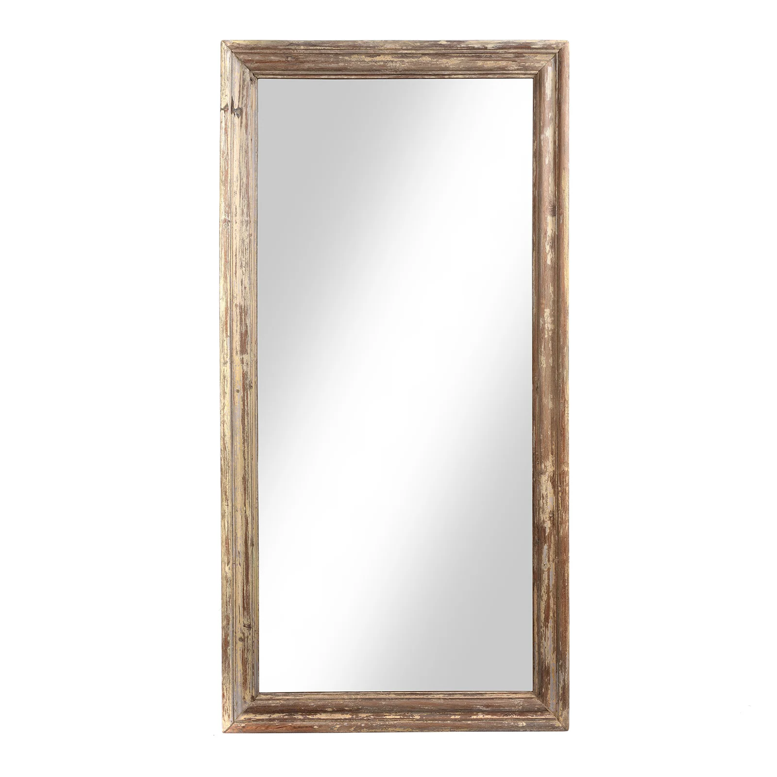 Rustic Cream Painted Indian Mirror (183 x 92 cm)