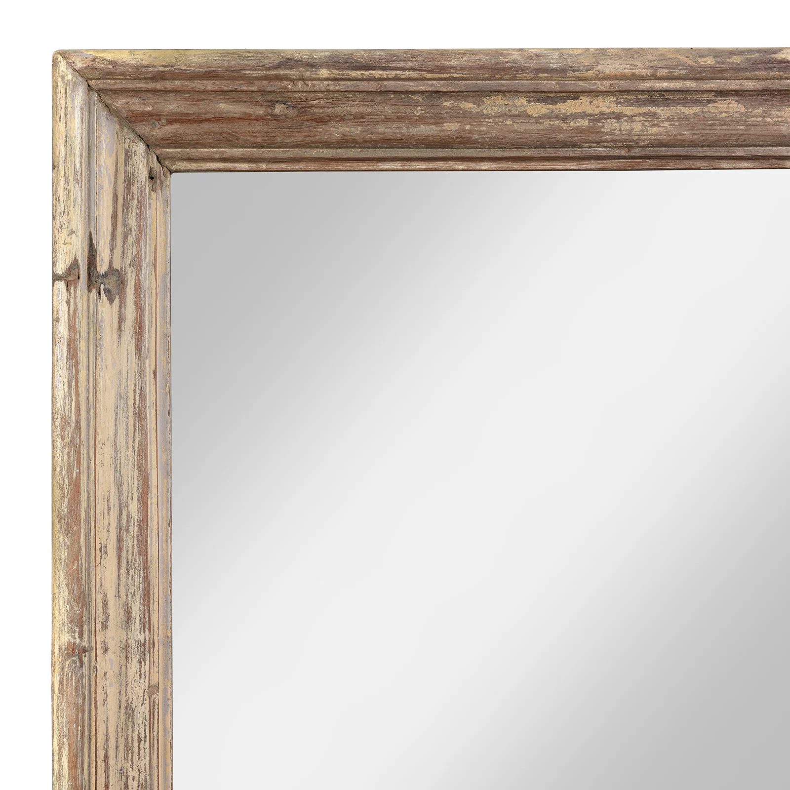 Rustic Cream Painted Indian Mirror (183 x 92 cm) - Image 3