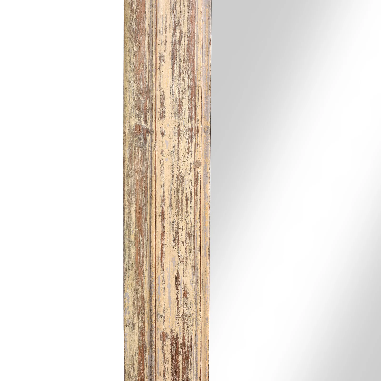 Rustic Cream Painted Indian Mirror (183 x 92 cm) - Image 4