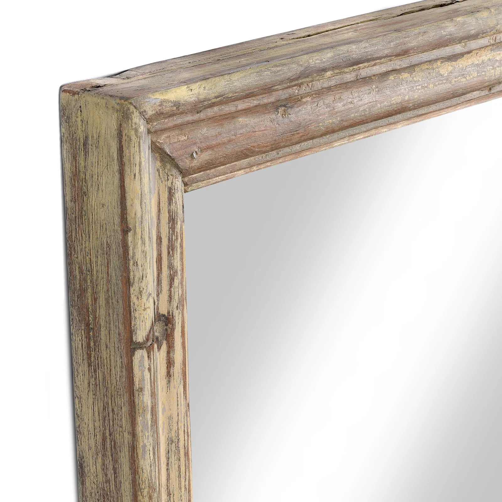 Rustic Cream Painted Indian Mirror (183 x 92 cm) - Image 5