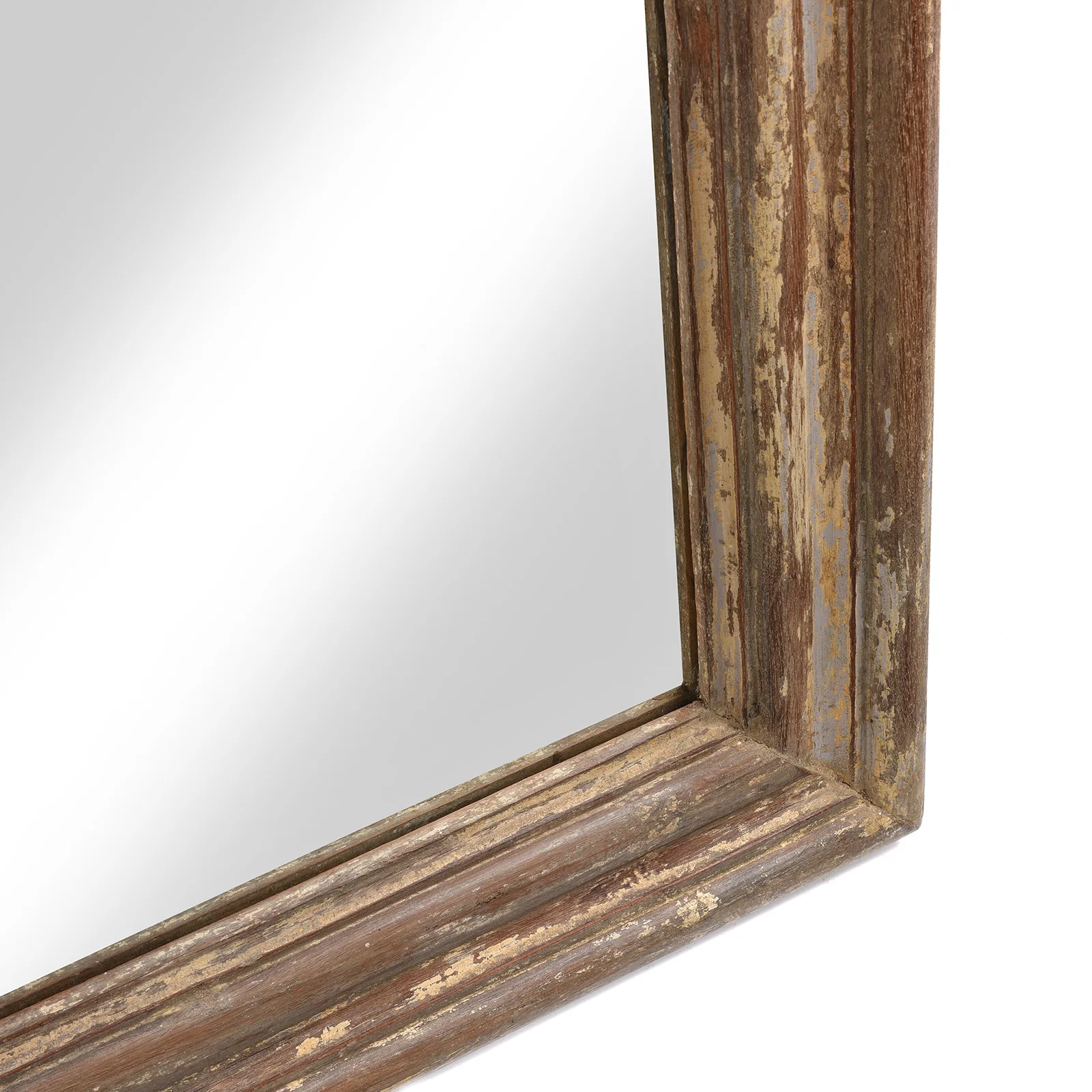 Rustic Cream Painted Indian Mirror (183 x 92 cm) - Image 6