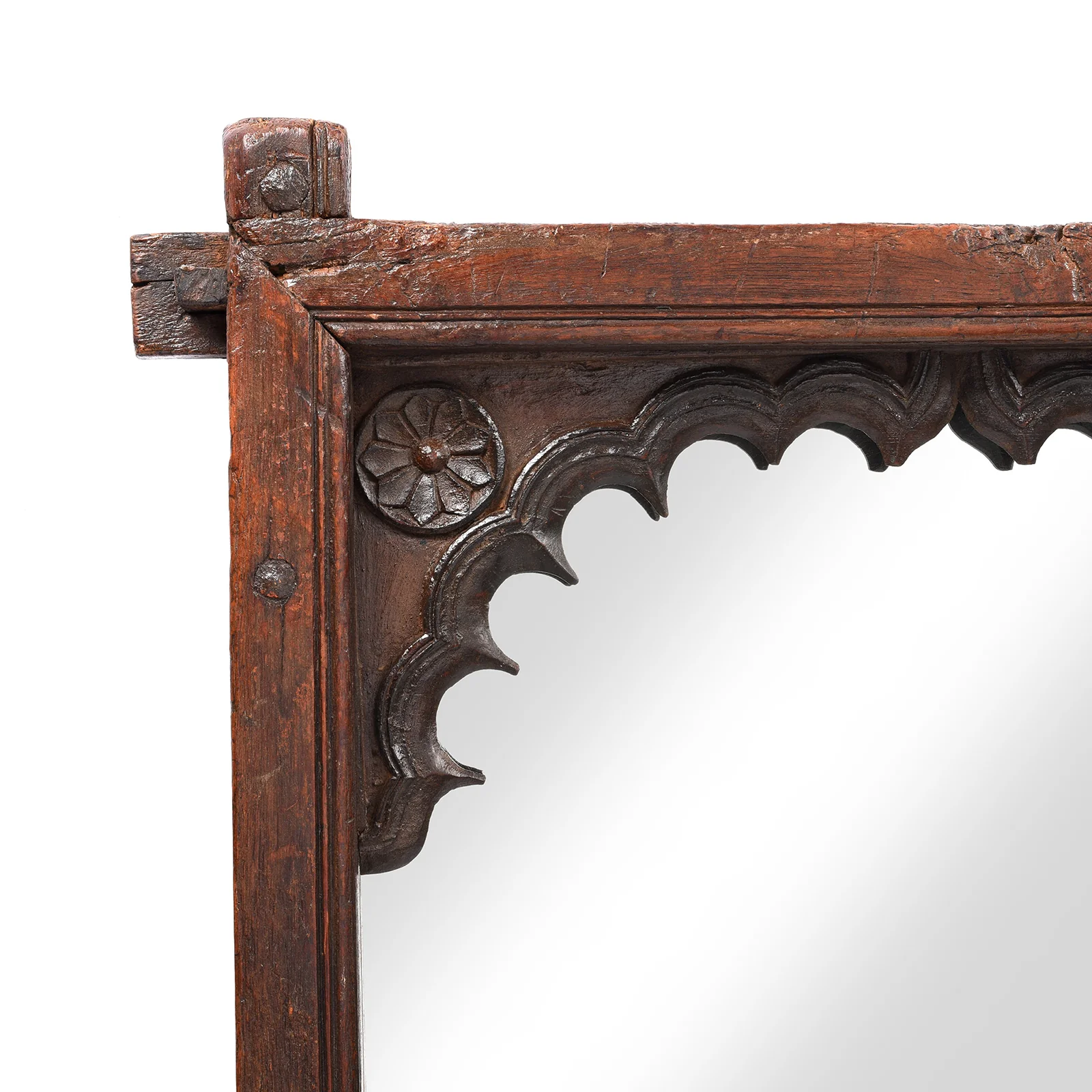 Indian Mirror Made From An Old Teak Window - 19thC (66 x 83cm) - Image 2