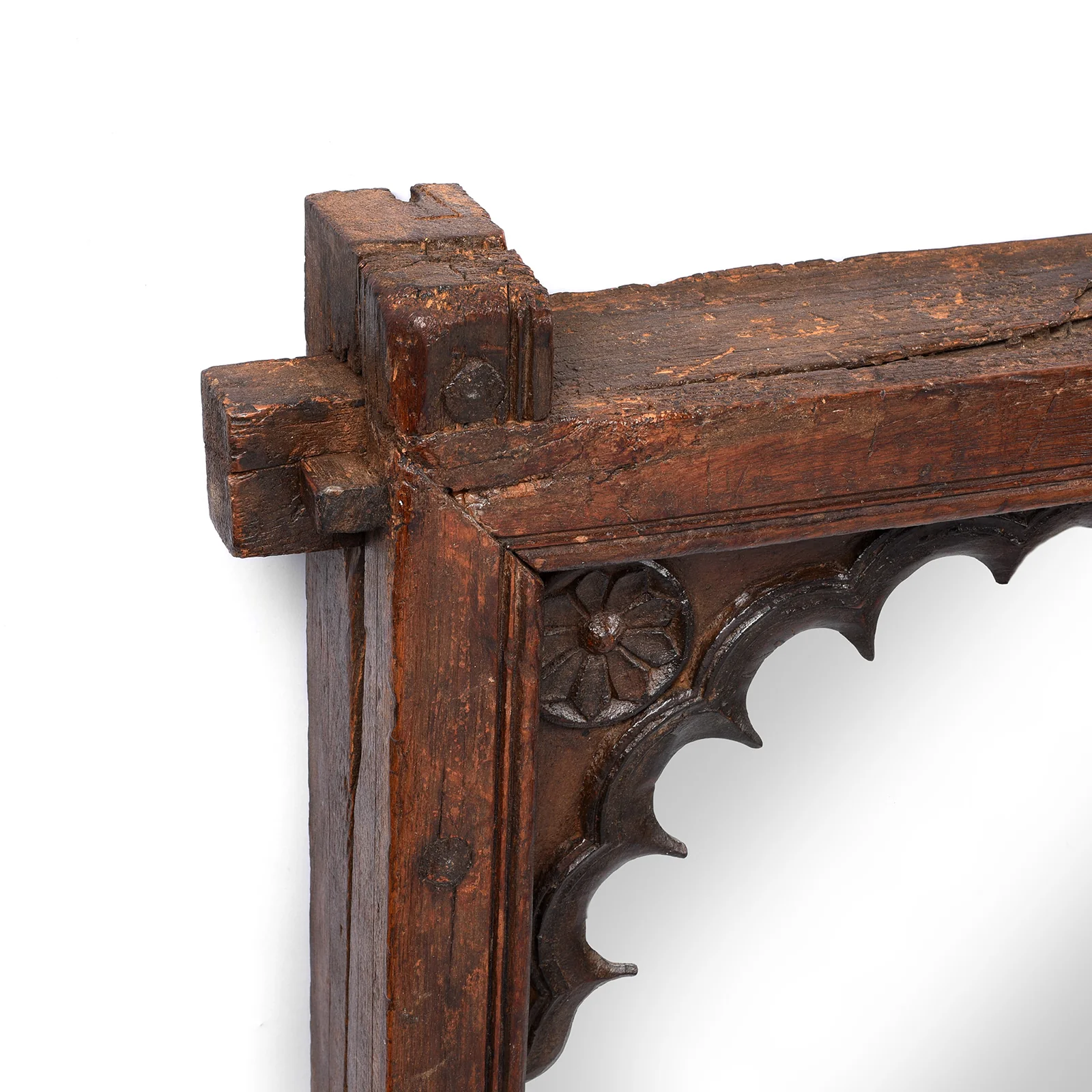Indian Mirror Made From An Old Teak Window - 19thC (66 x 83cm) - Image 4