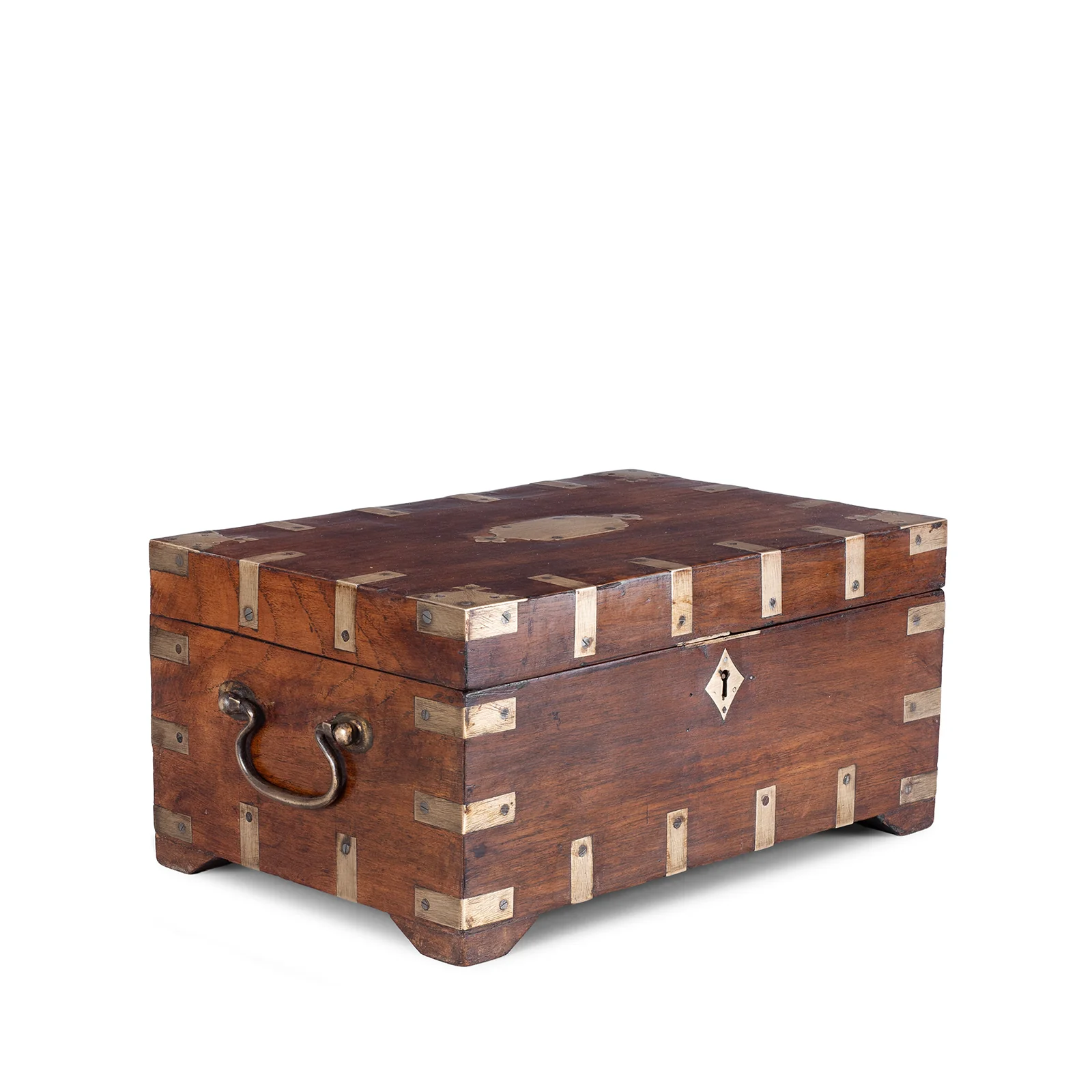 Antique Indian Brass Bound Military Chest - 19th Century - Image 2