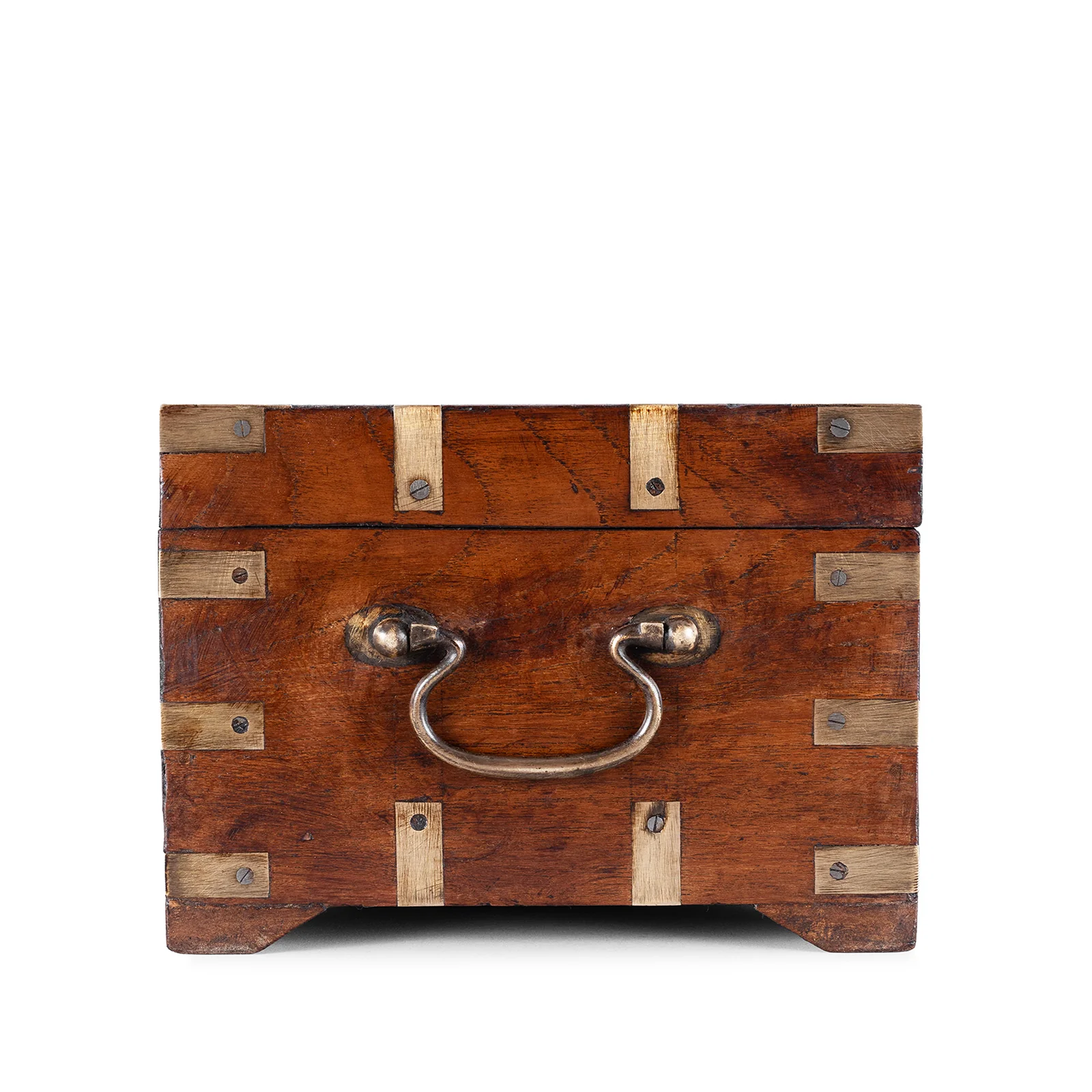 Antique Indian Brass Bound Military Chest - 19th Century - Image 6