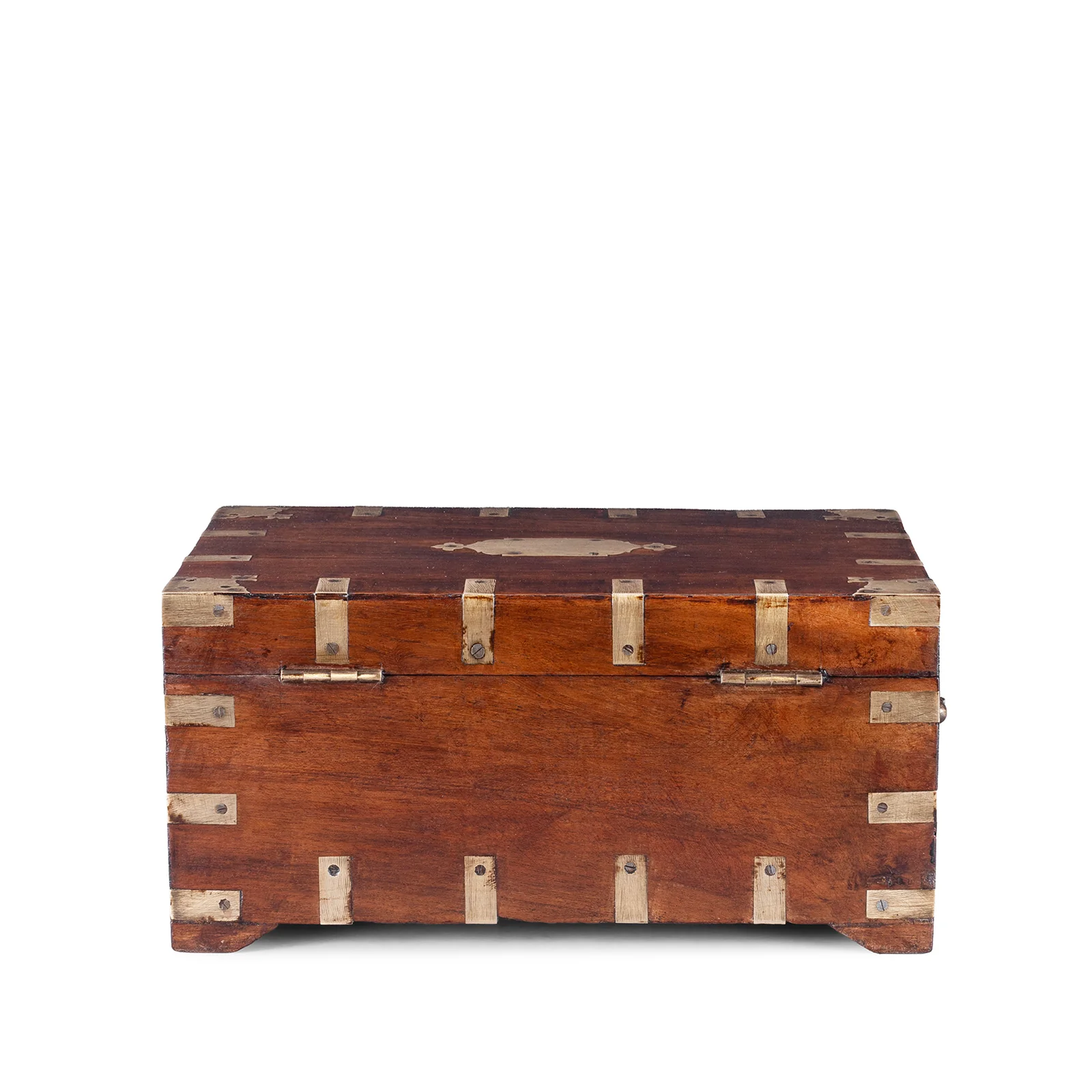 Antique Indian Brass Bound Military Chest - 19th Century - Image 8