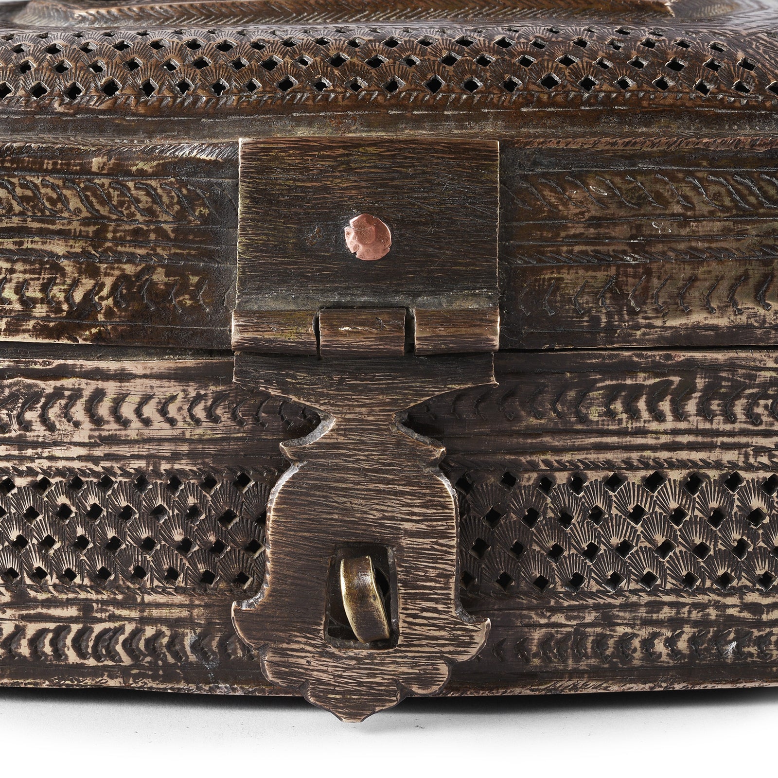 Indian Brass Jali Paan Dan Box - Circa 1910 - Image 2