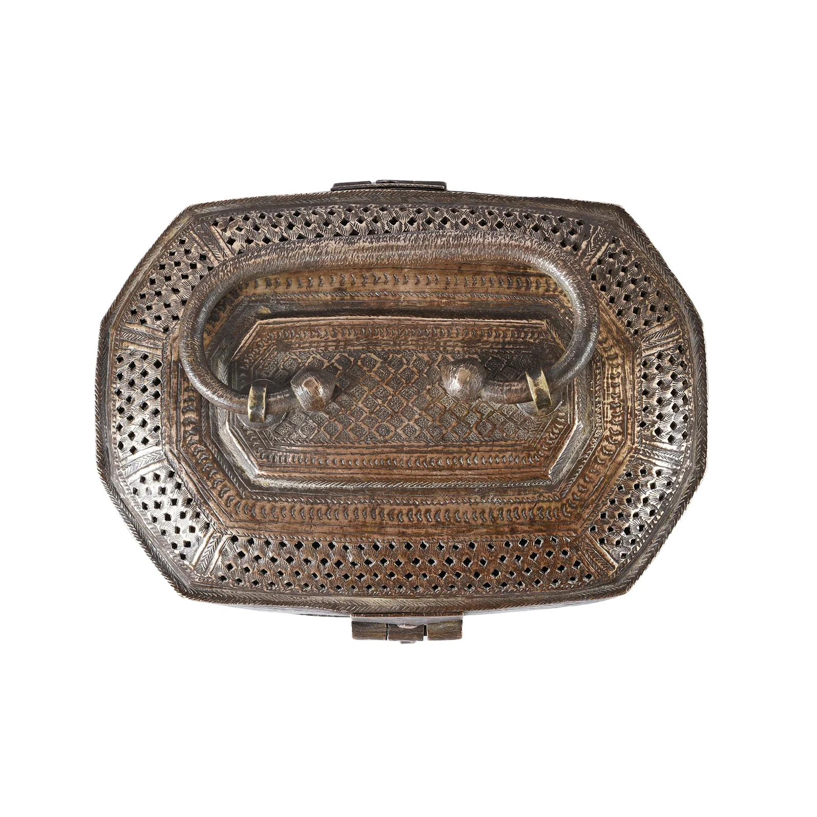 Indian Brass Jali Paan Dan Box - Circa 1910 - Image 3