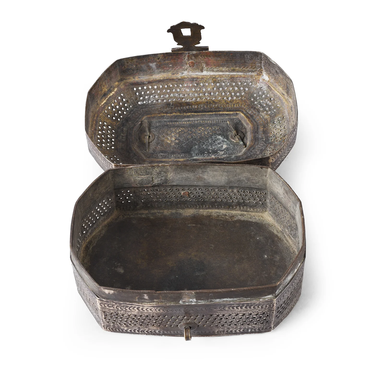 Indian Brass Jali Paan Dan Box - Circa 1910 - Image 5