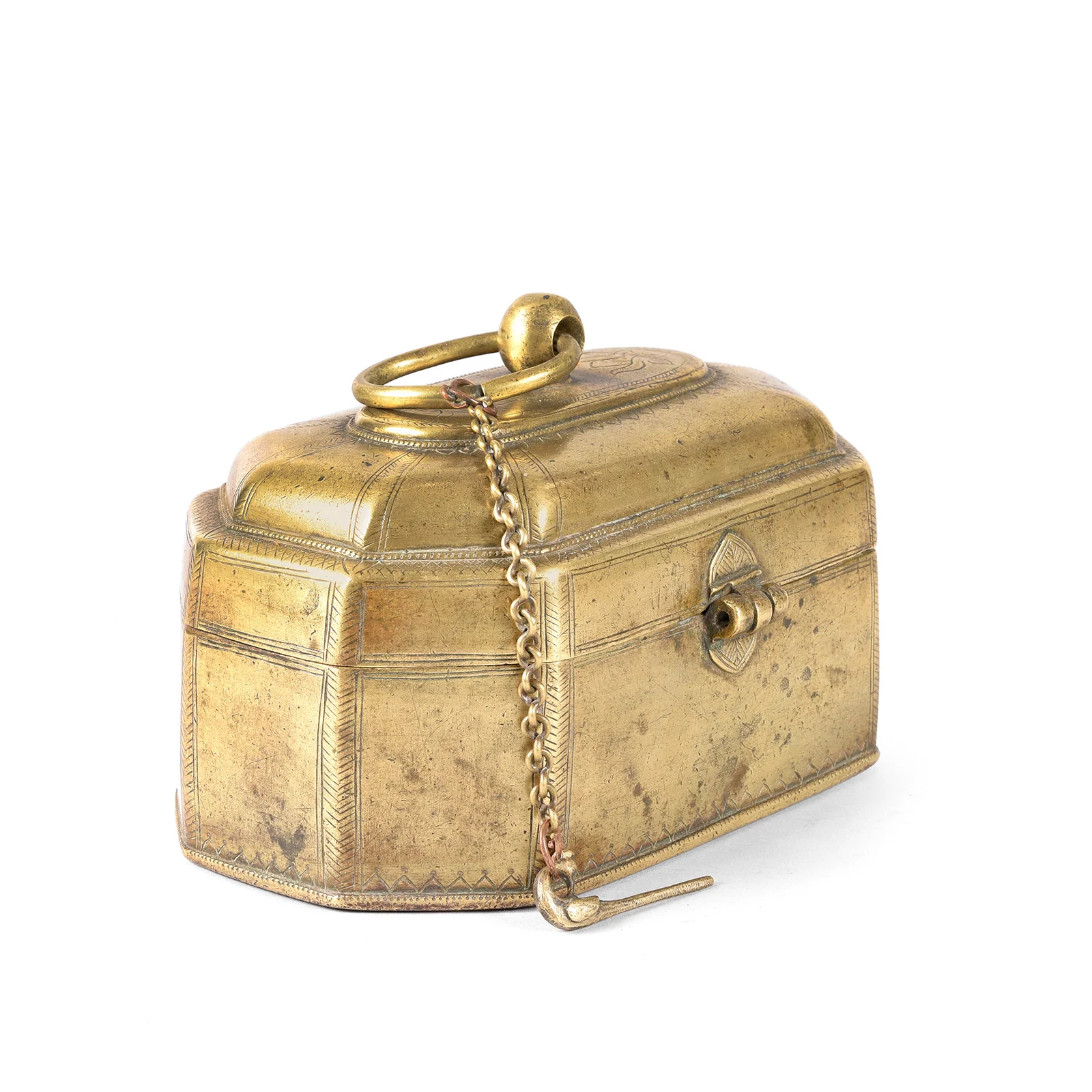 Indian Brass Paan Box From Rajasthan - Early 20thC - Image 2