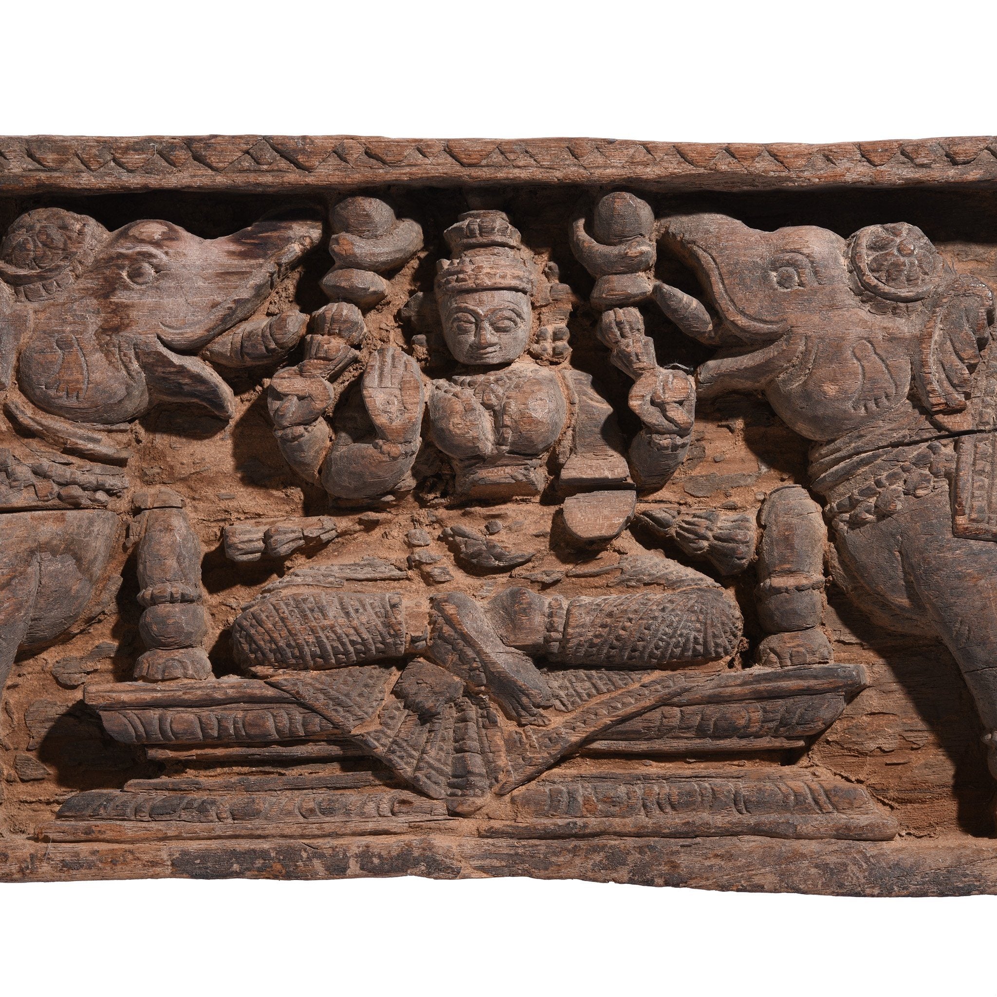 Indian Carved Gaja Lakshmi Panel - Mughal Style - 18th Century - Image 2