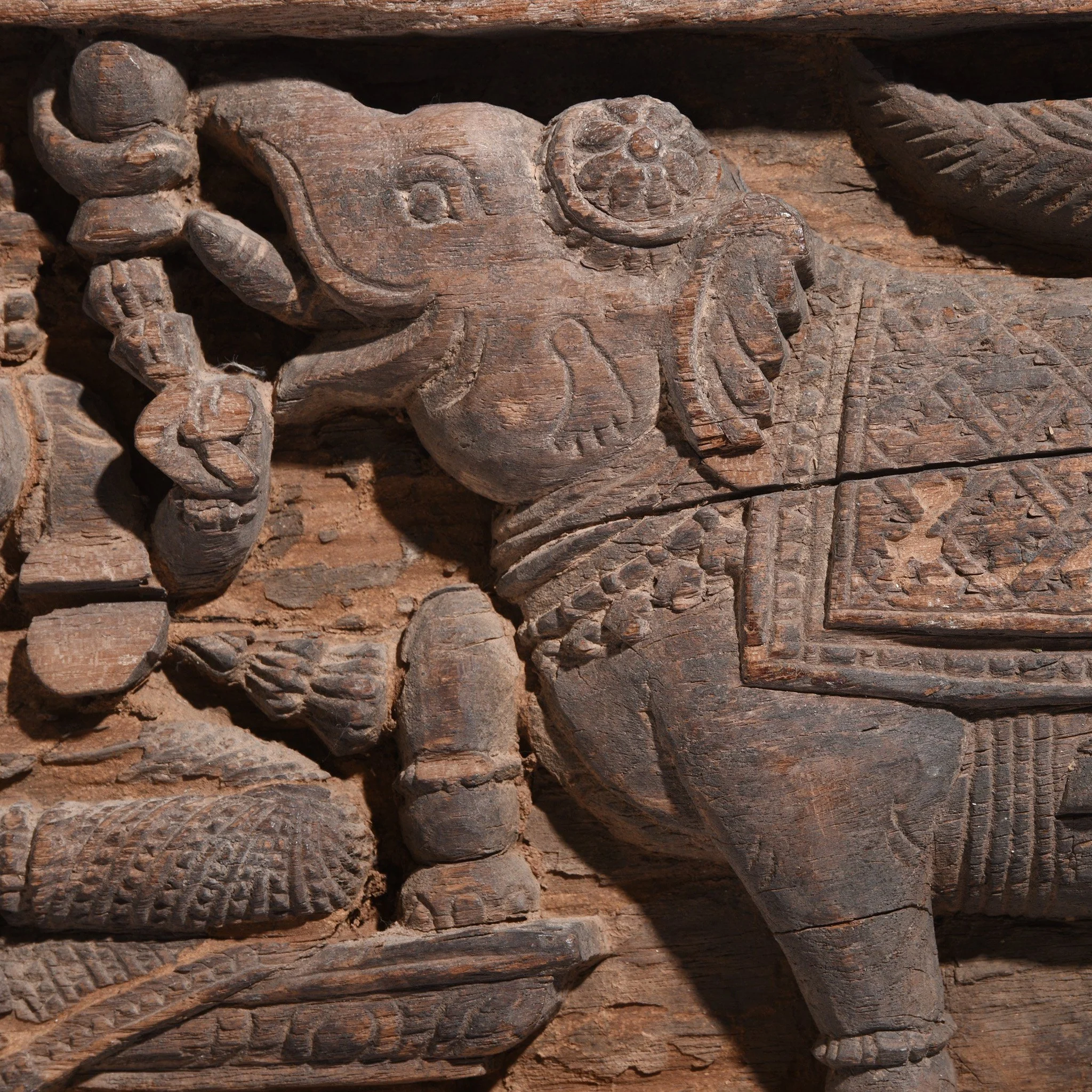 Indian Carved Gaja Lakshmi Panel - Mughal Style - 18th Century - Image 4