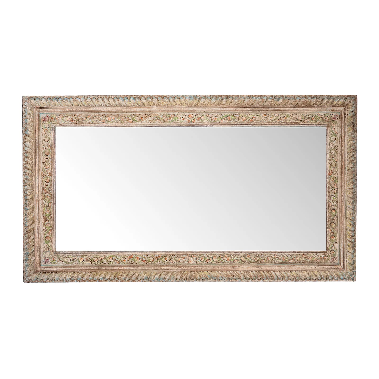 Carved Large Mirror - Painted Mango Wood - Image 2
