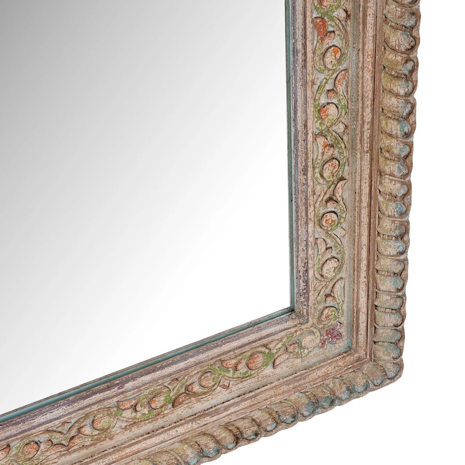 Carved Large Mirror - Painted Mango Wood - Image 5