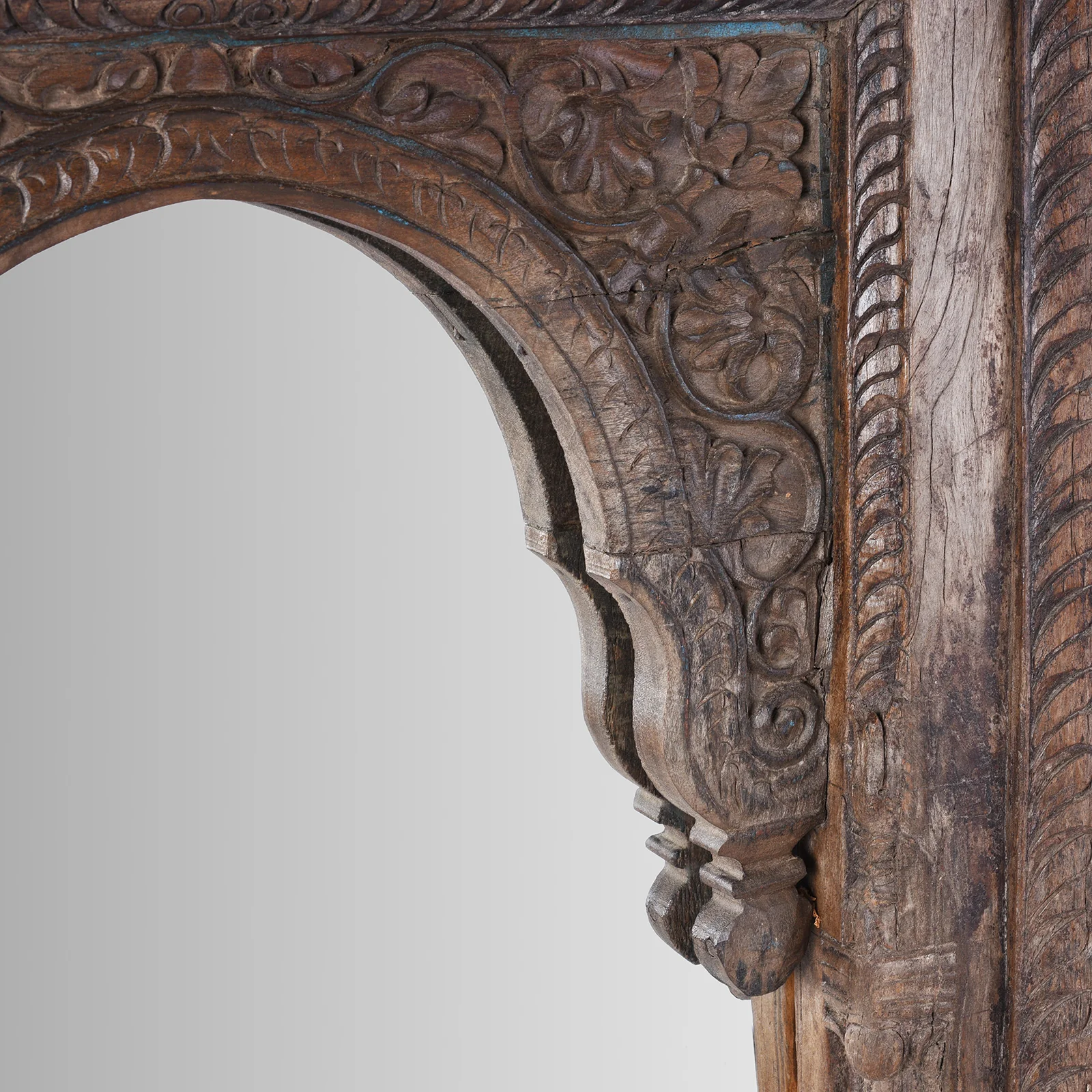 Old Teak Window Mirror From Madyha Pradesh - 19th Century - Image 5
