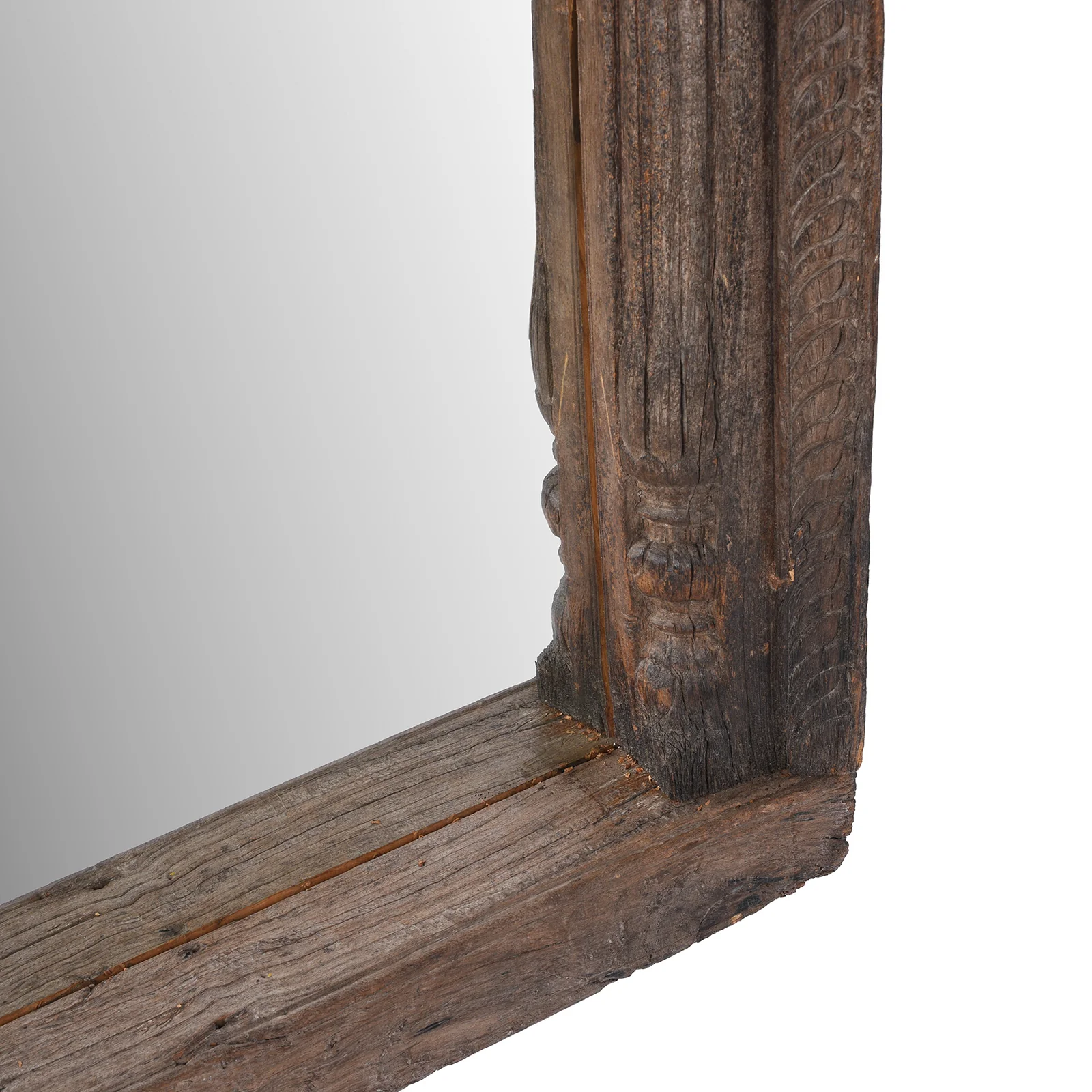 Old Teak Window Mirror From Madyha Pradesh - 19th Century - Image 7