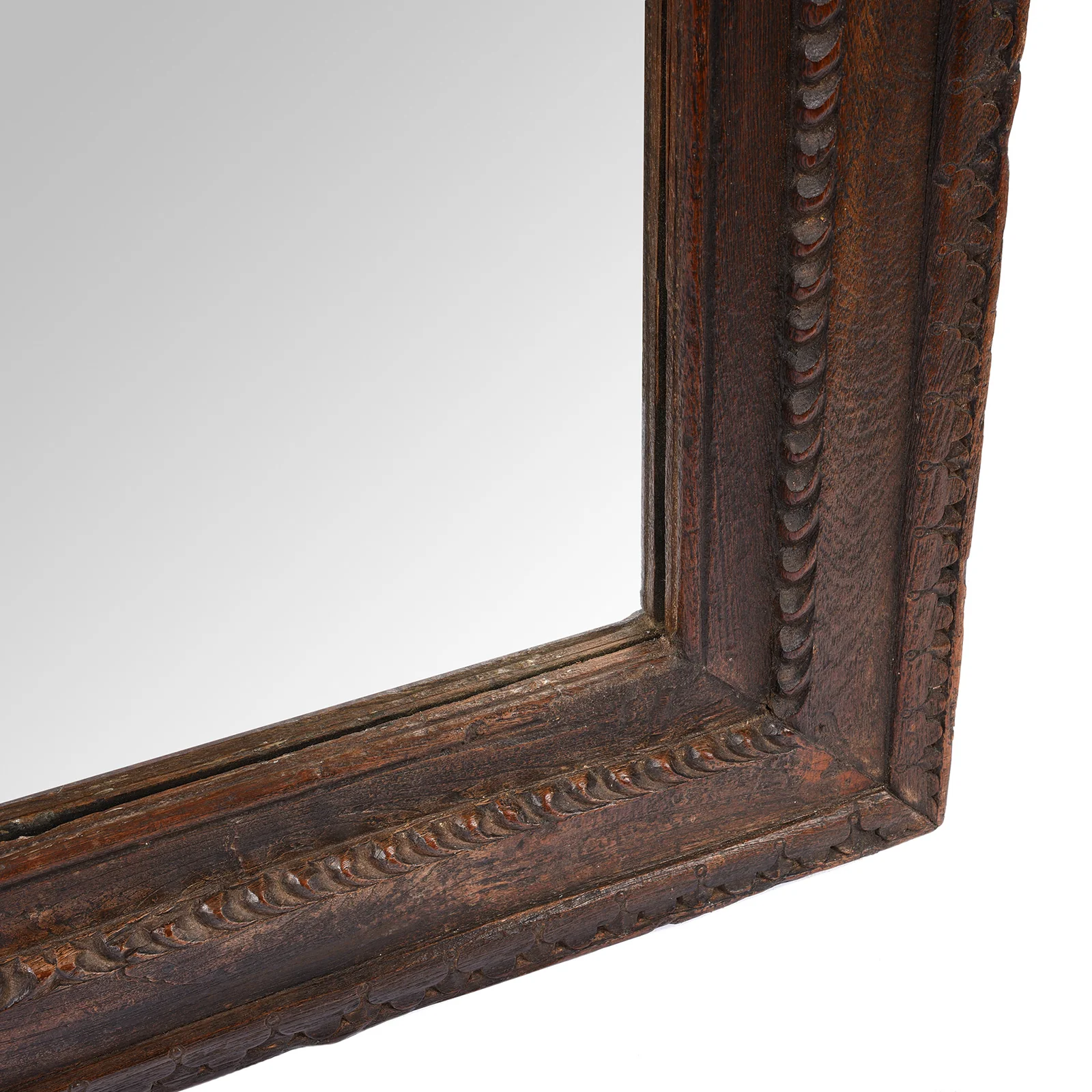 Carved Teak Window Mirror - 19th Century (94 x 120 cm) - Image 4