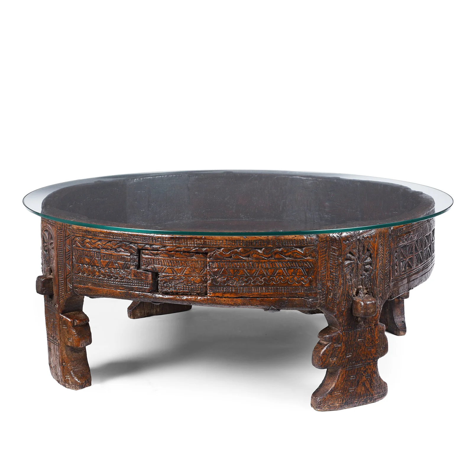 Chakki Coffee Table From Rajasthan - 19th Century