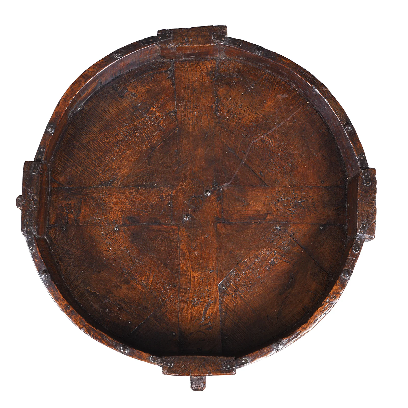 Indian Chakki Coffee Table - Teak Rice Mill - 19th Century - Image 4