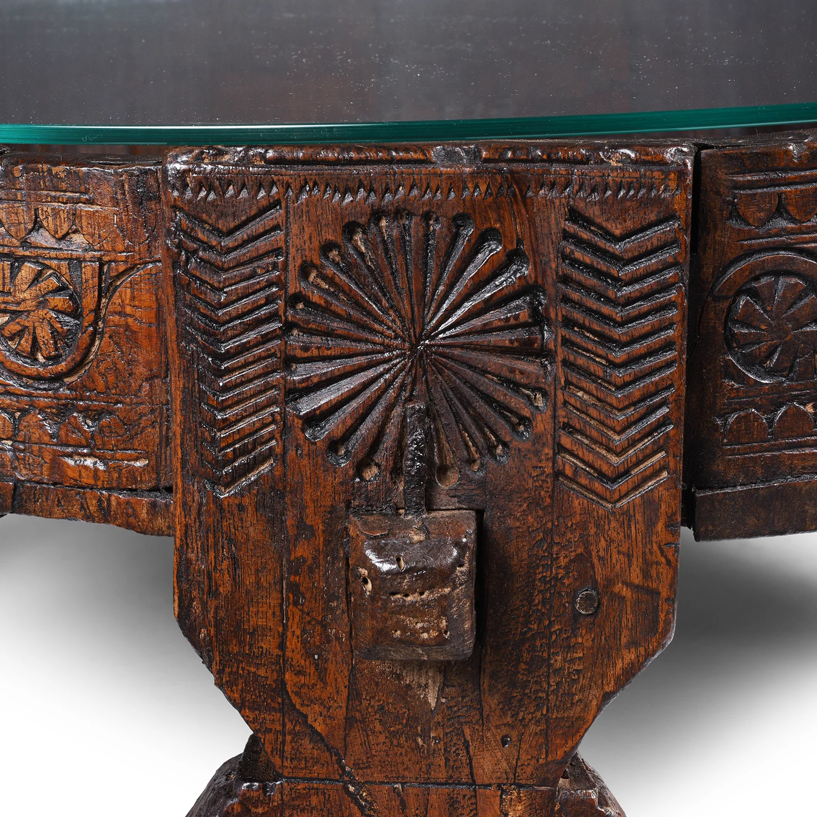 Indian Chakki Coffee Table - Teak Rice Mill - 19th Century - Image 5