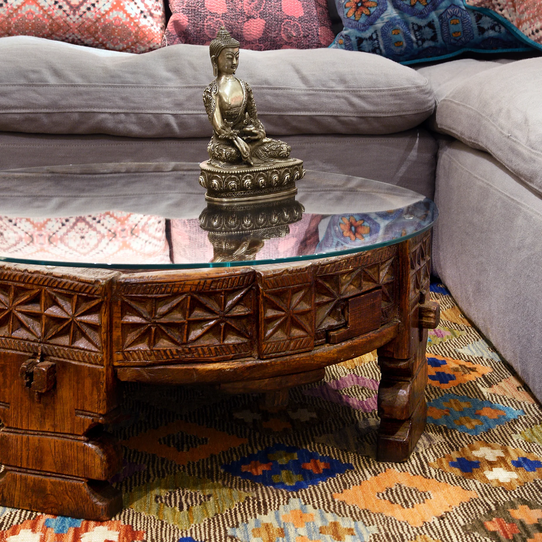 Indian Chakki Coffee Table From Rajasthan - 19th Century - Image 2
