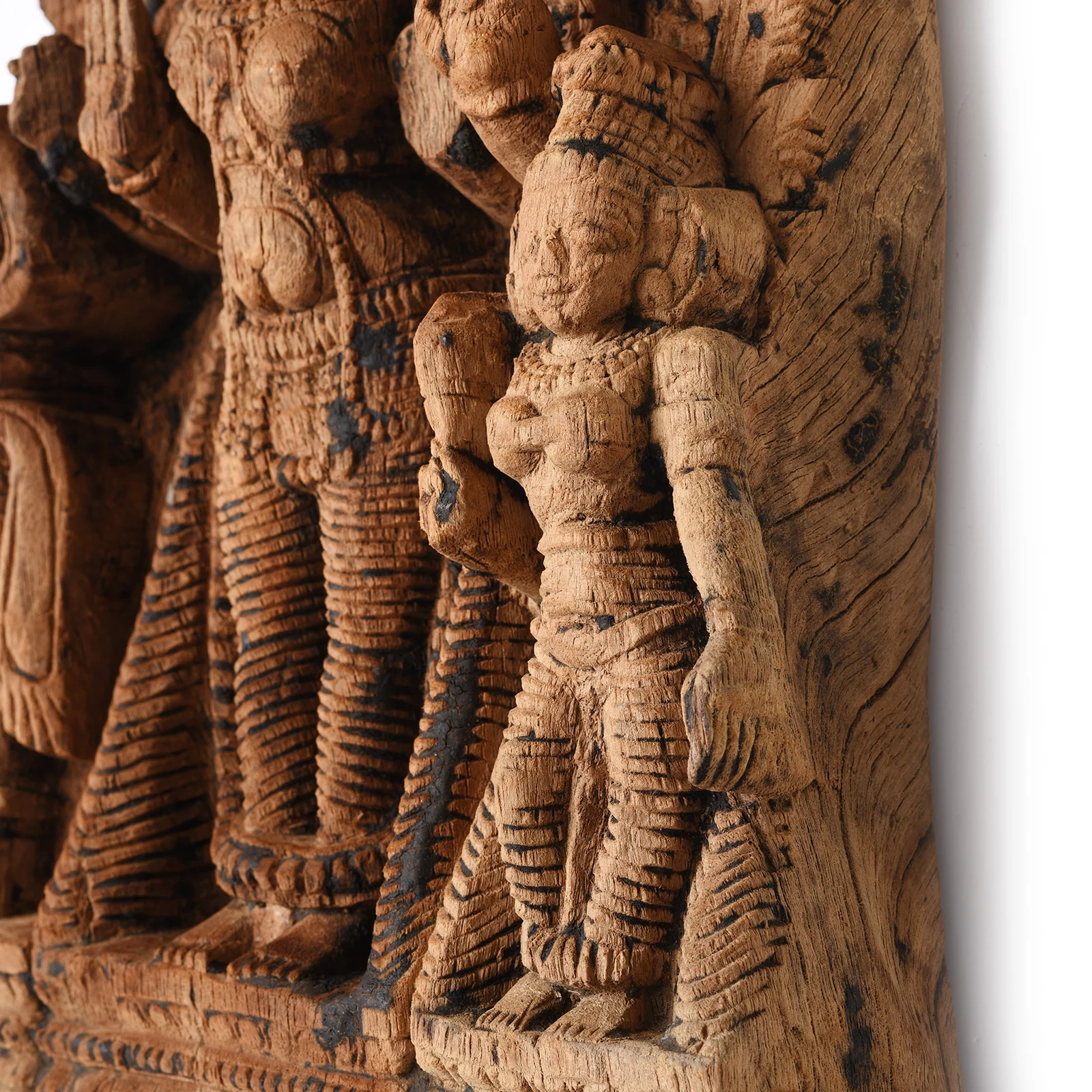 Carved Teak Chariot Carving Of Shiva & Parvati - 18th Century - Image 3