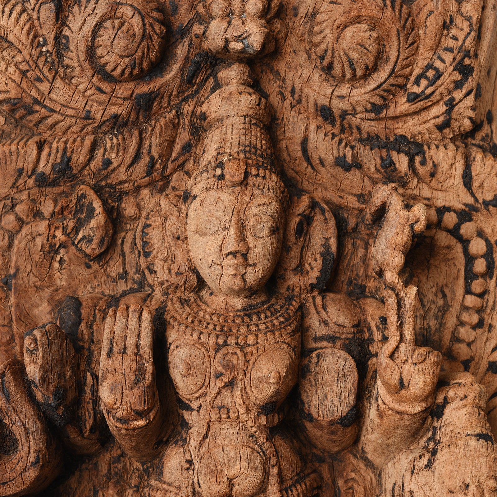 Carved Teak Chariot Carving Of Shiva & Parvati - 18th Century - Image 4