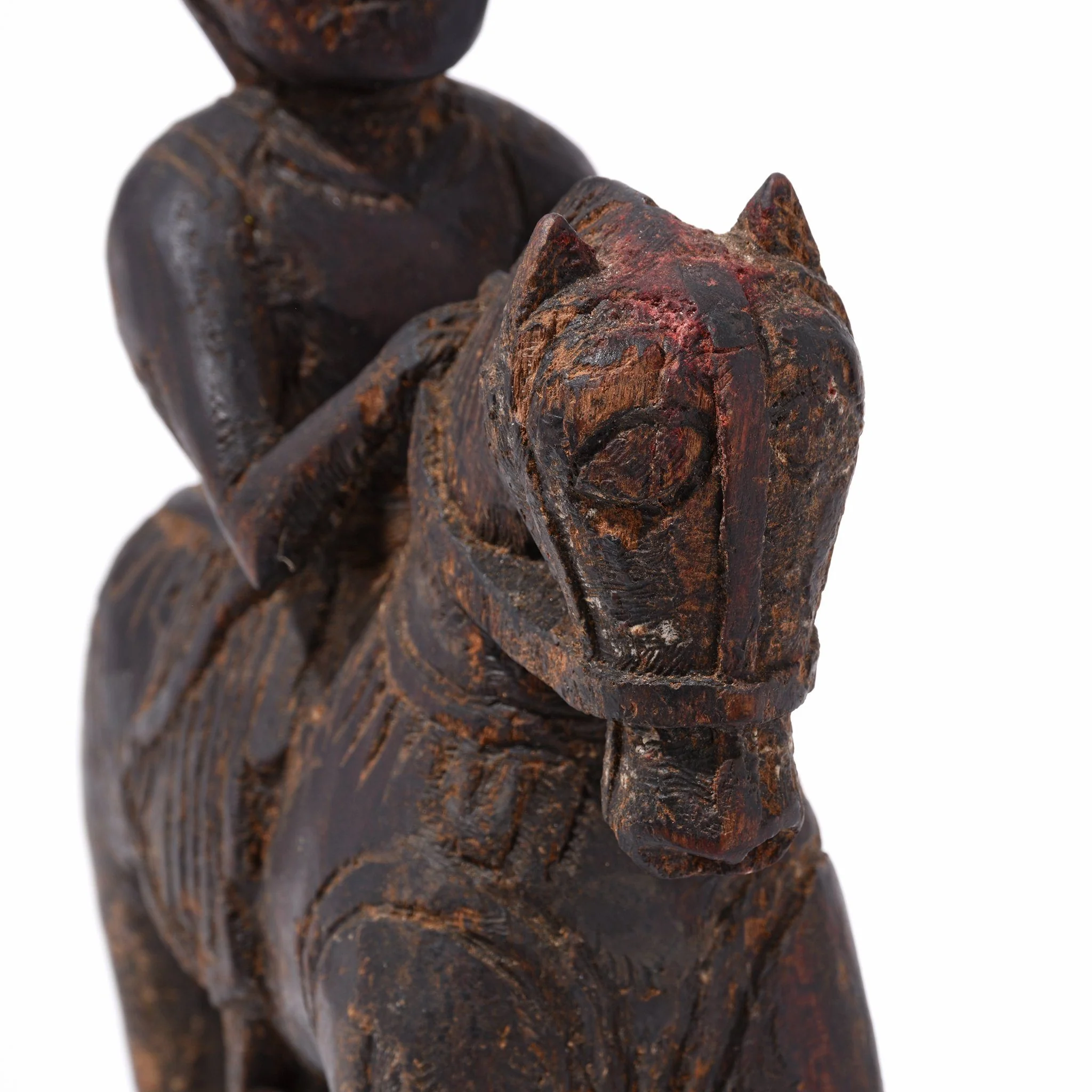 Indian Chip Carved Horseman Figurine From Kutch - 19thC - Image 3