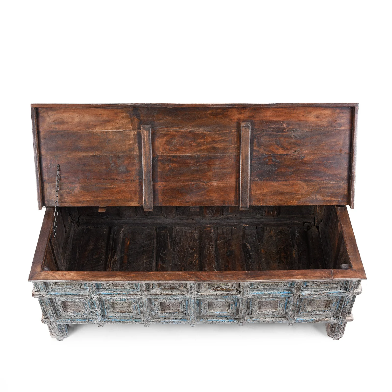 Indian Coffee Table Chest Made From Reclaimed Teak - Image 2