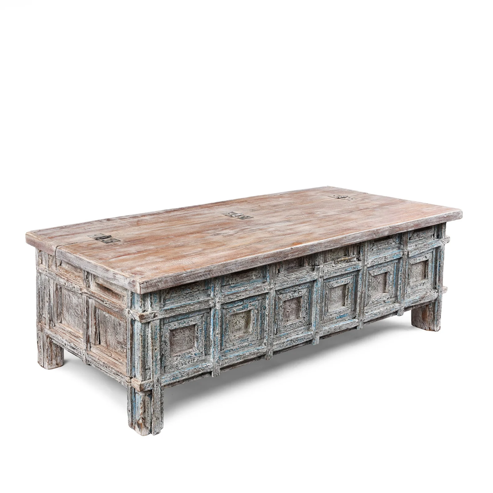 Indian Coffee Table Chest Made From Reclaimed Teak - Image 4