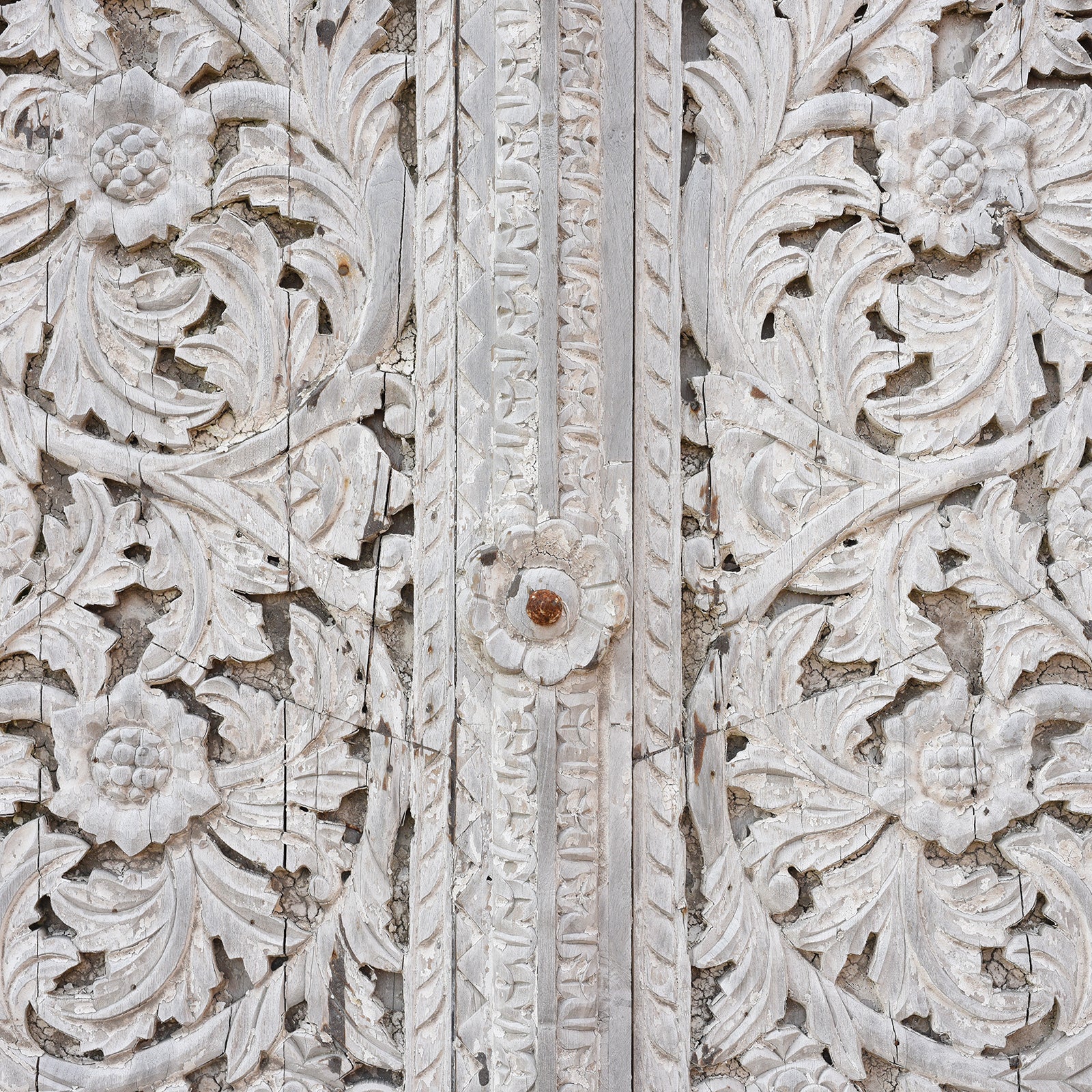 Carved Indian Teak Door & Frame - Image 3