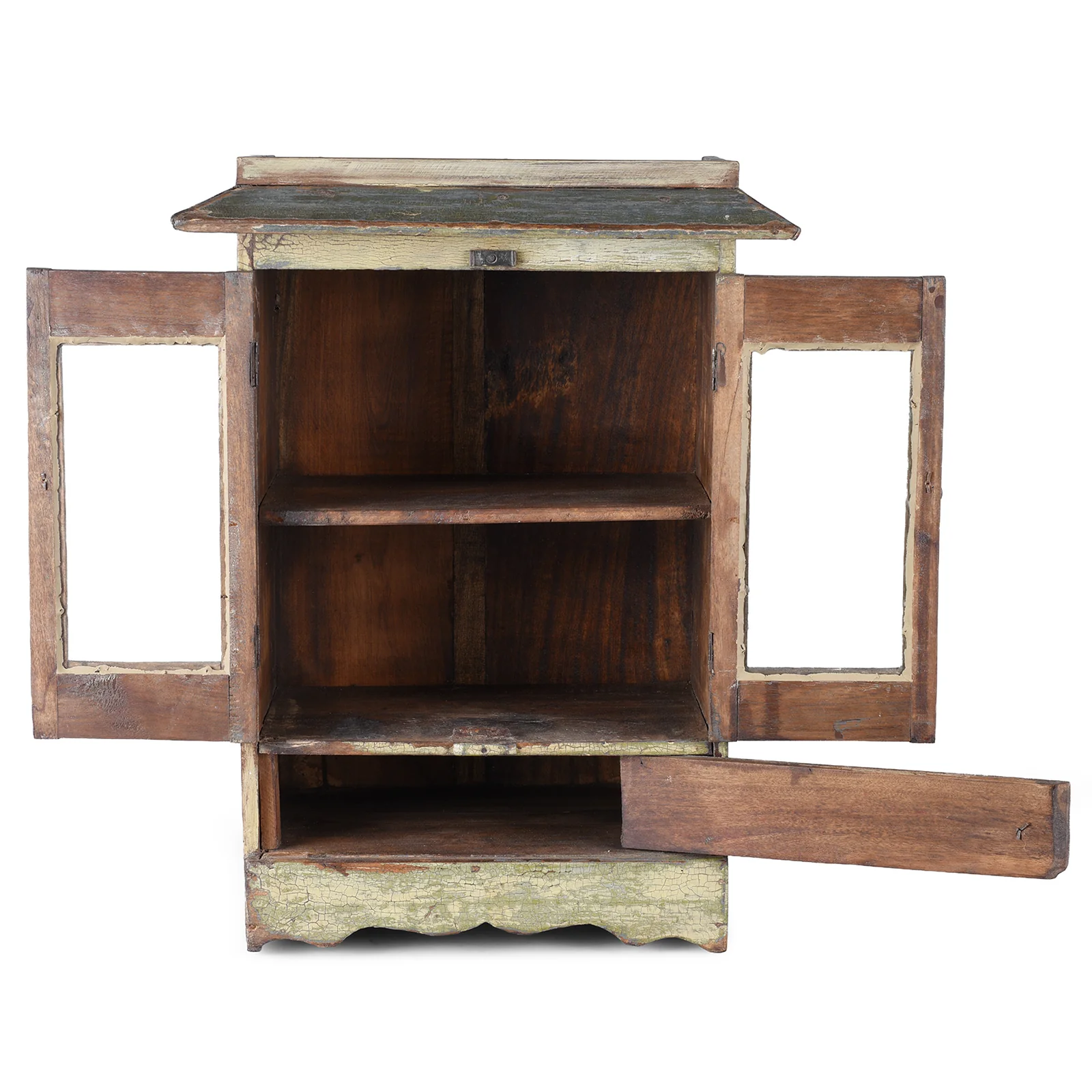 Green Painted Glazed Wall Cabinet - 19th Century - Image 2