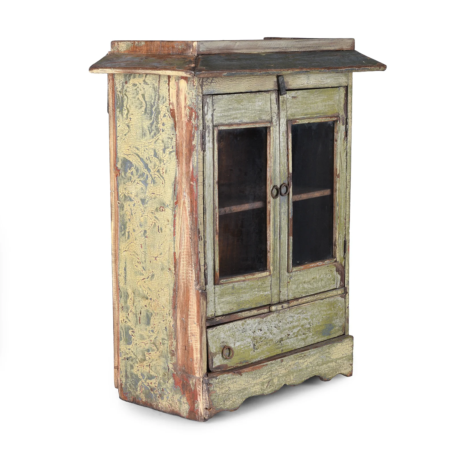 Green Painted Glazed Wall Cabinet - 19th Century - Image 3