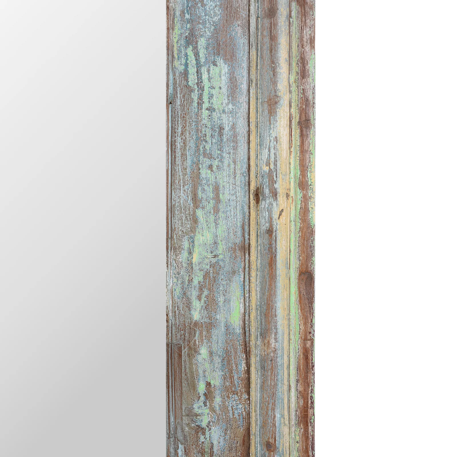 Green Painted Mirror Made From Old Architectural Teak - Image 5