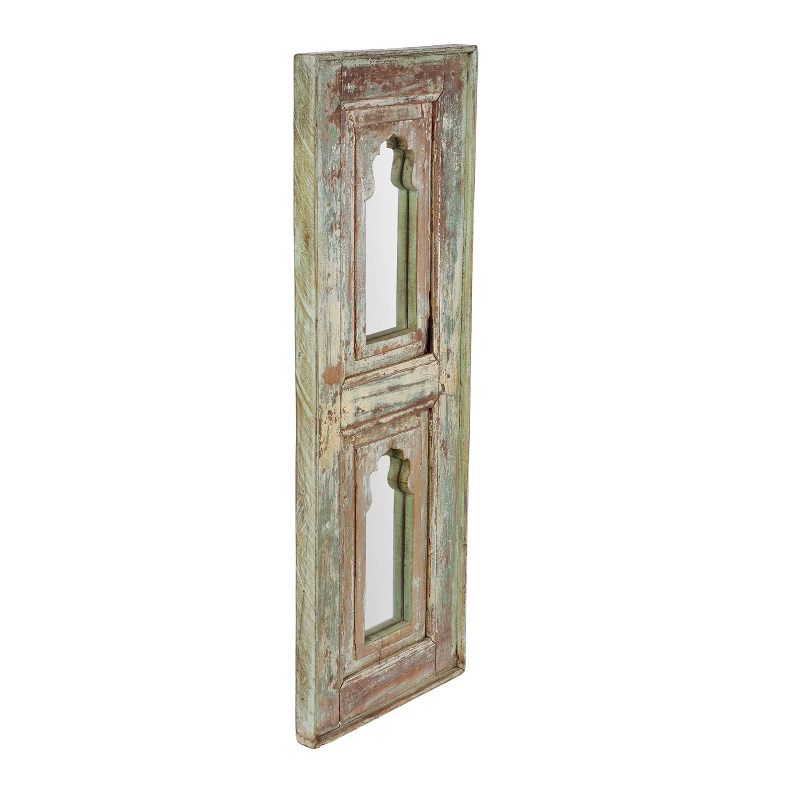 Indian Teak Double Mihrab Mirror - Image 3