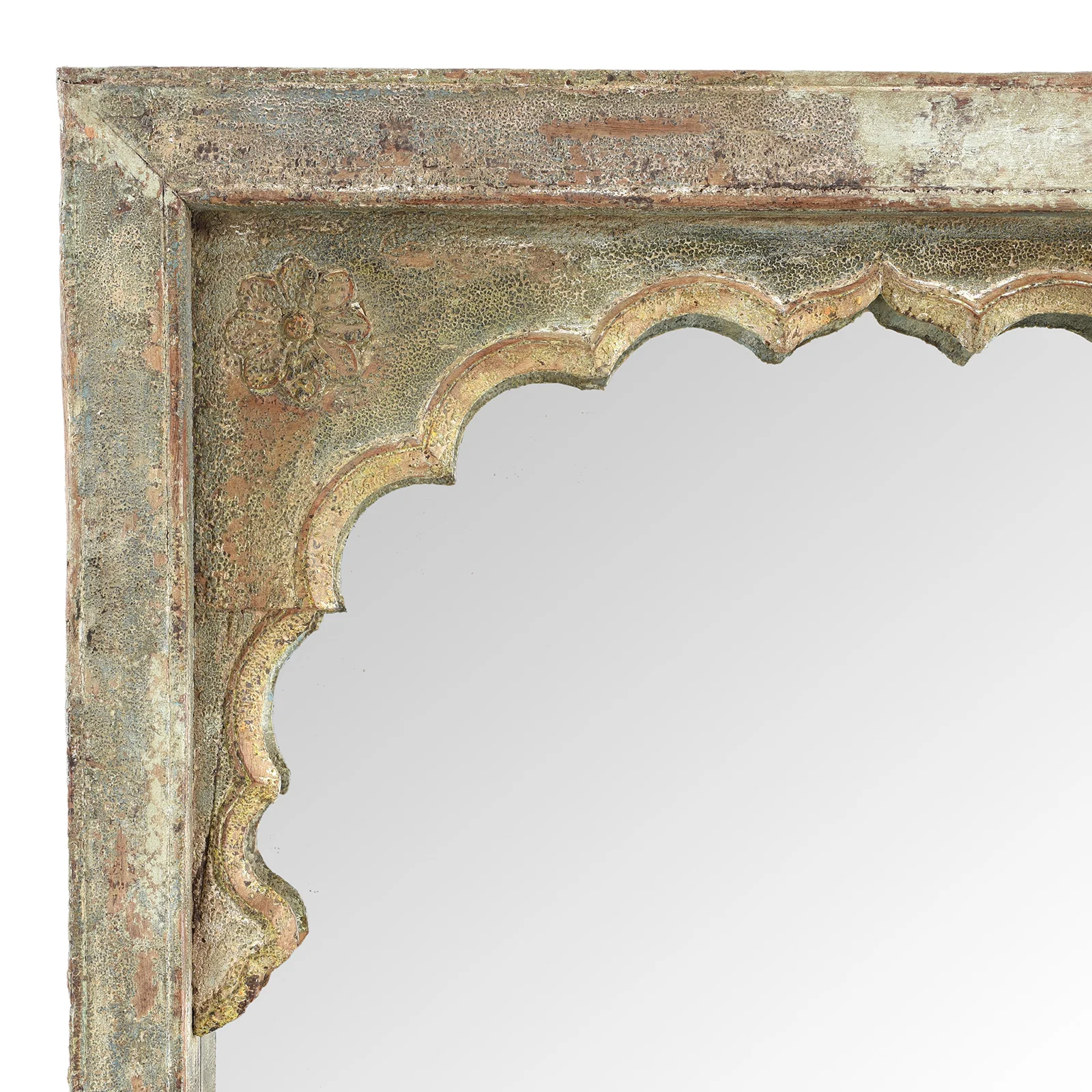 Indian Mirror Made From An Old Teak Window - 19th Century - Image 2