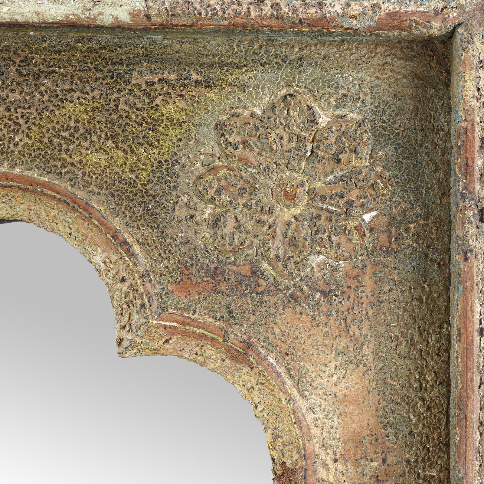 Indian Mirror Made From An Old Teak Window - 19th Century - Image 3