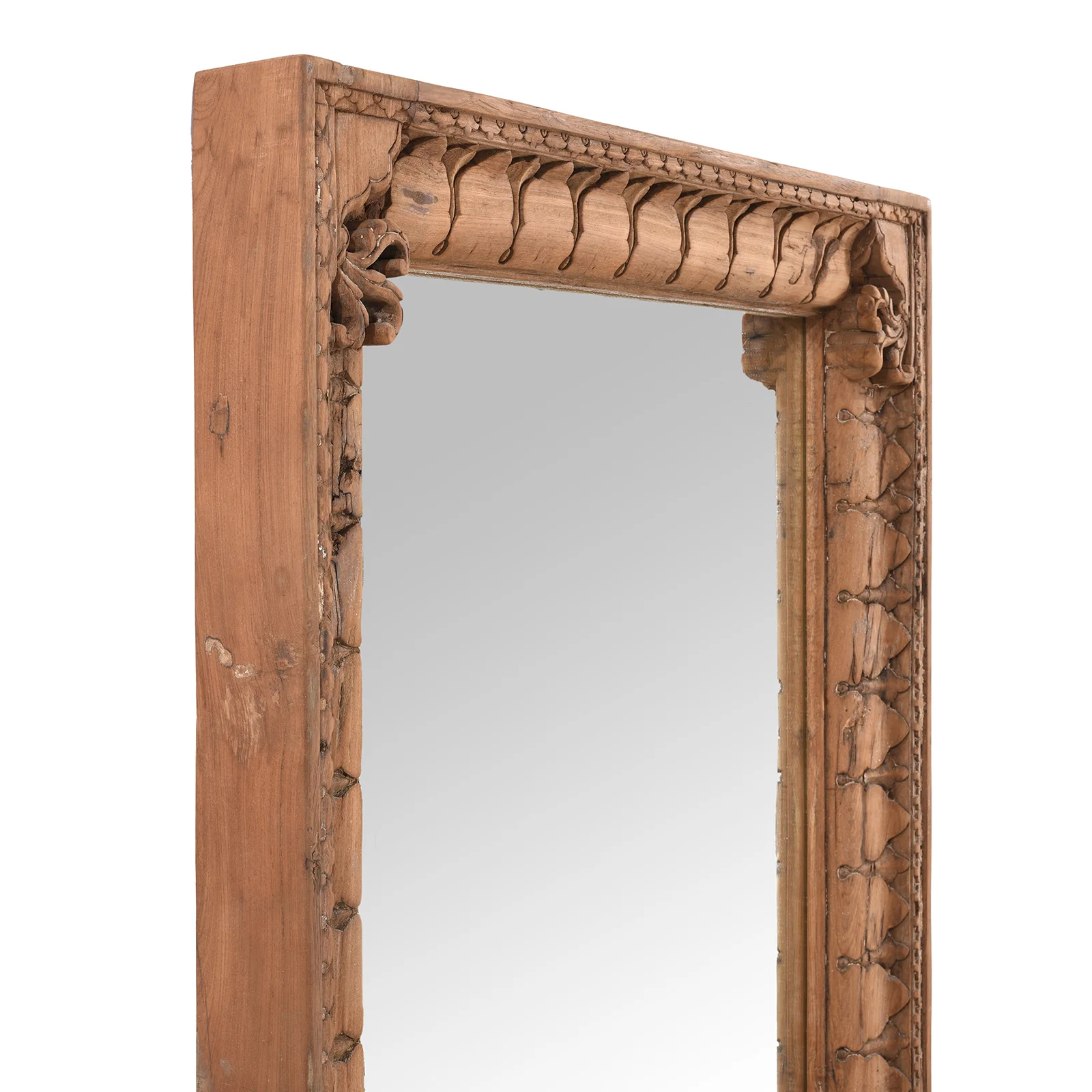 Indian Mirror Made From Reclaimed Teak - 19th Century - Image 4