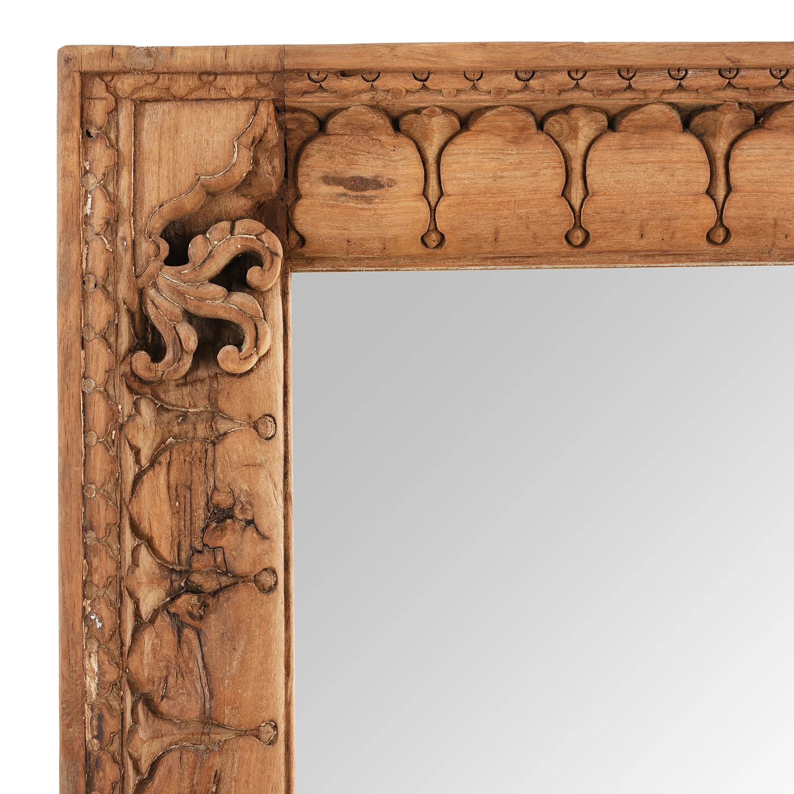 Indian Mirror Made From Reclaimed Teak - 19th Century - Image 5