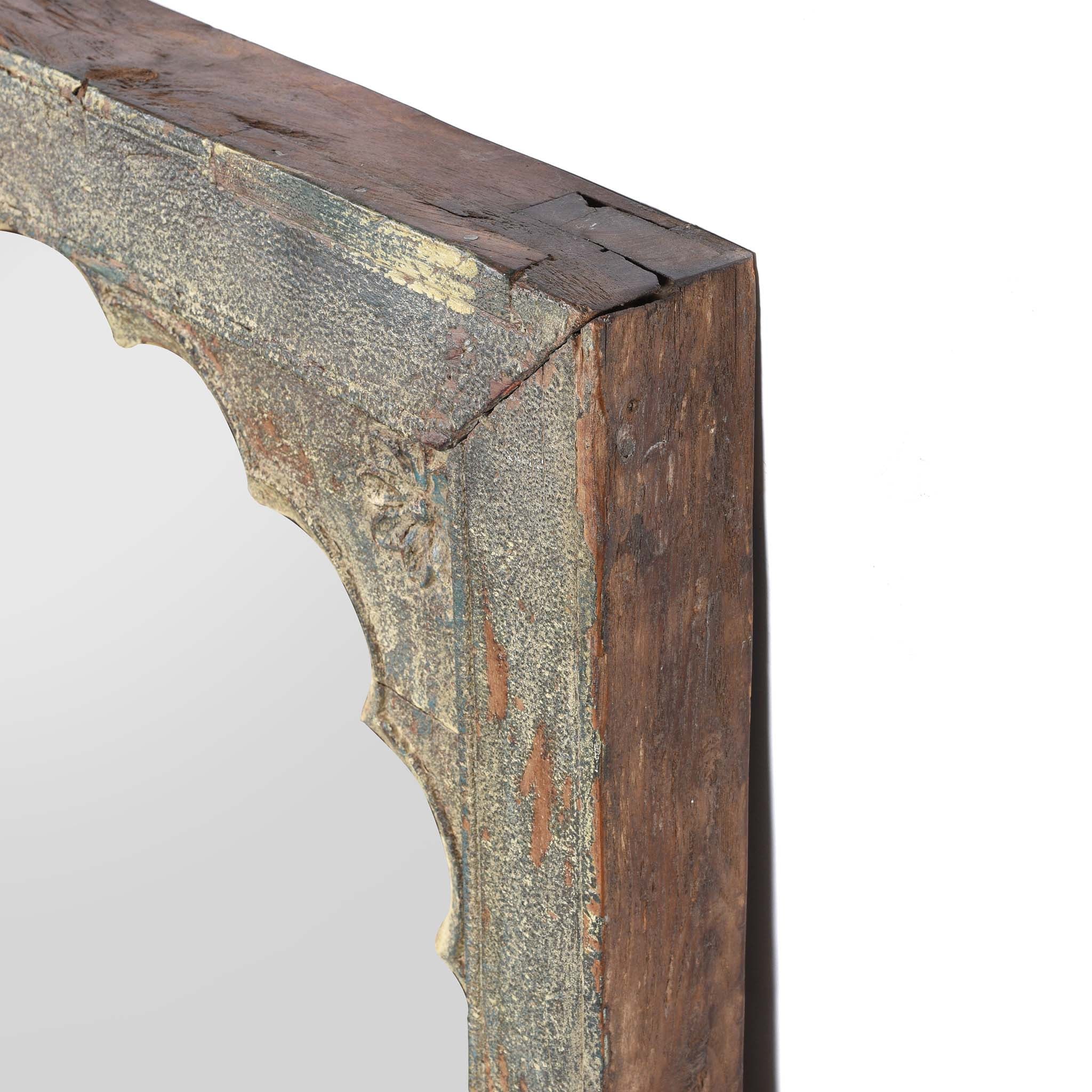Grey Painted Indian Mihrab Mirror - 19thC (73 x 117cm) - Image 3