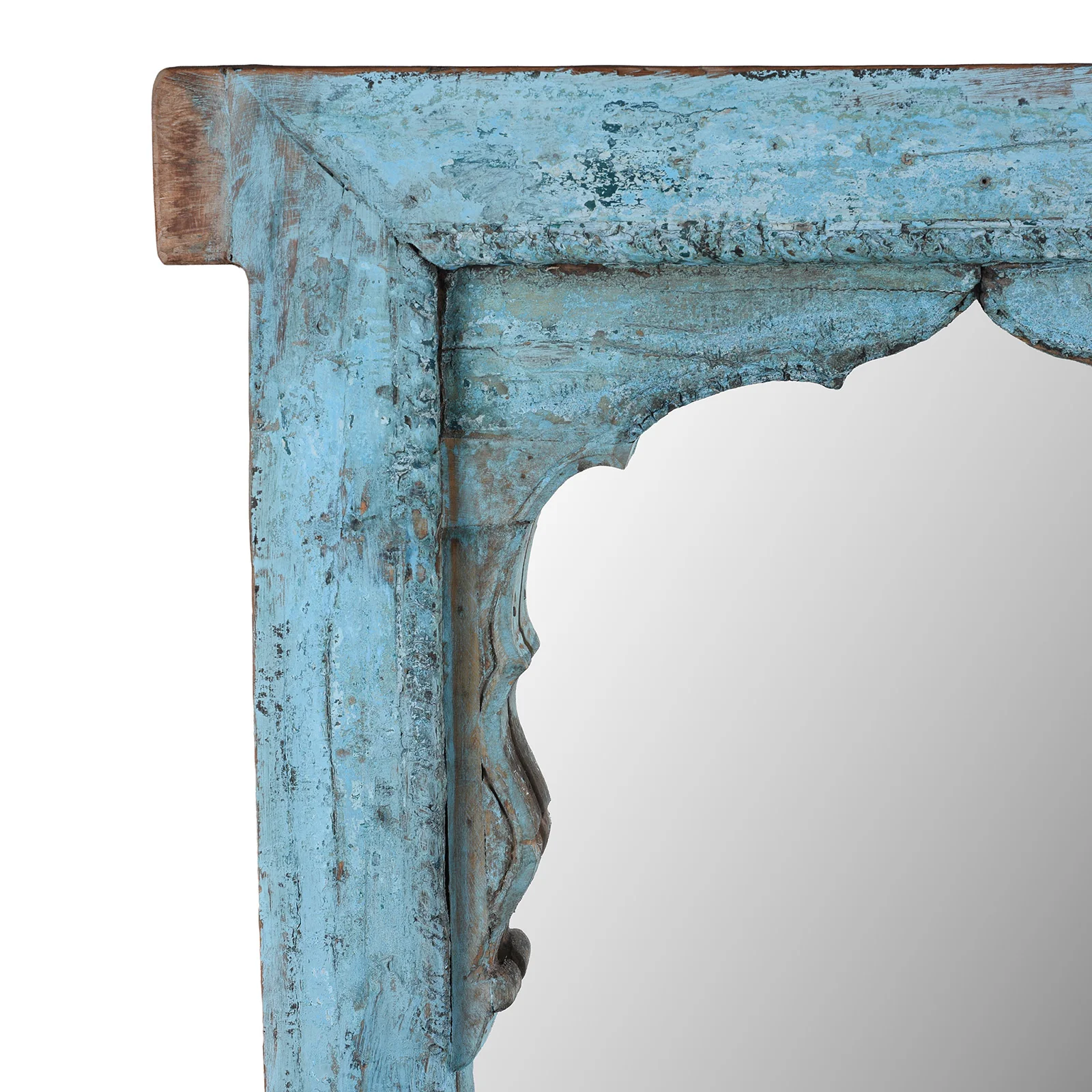 Blue Painted Indian Mihrab Mirror - Image 2
